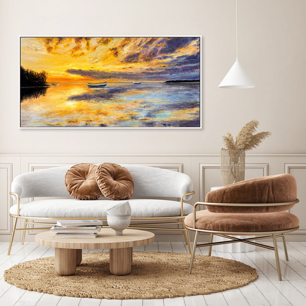 Warmth Through The Clouds  , Hand-painted Canvas