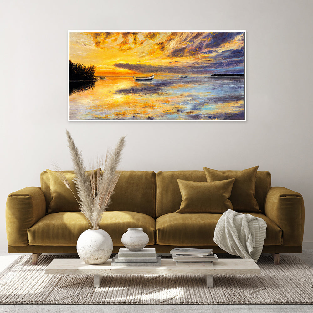 Warmth Through The Clouds  , Hand-painted Canvas