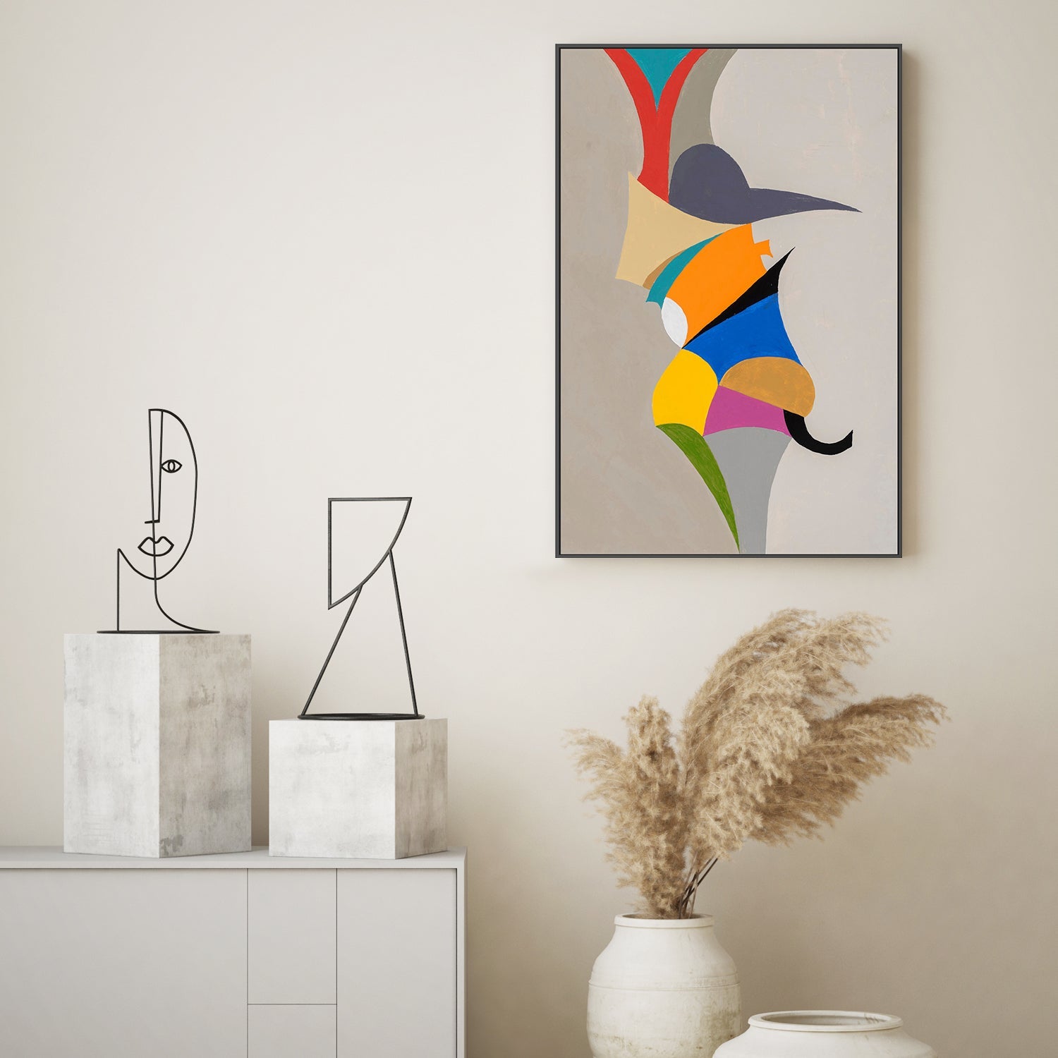 Where Shapes Meet, Hand-Painted Canvas