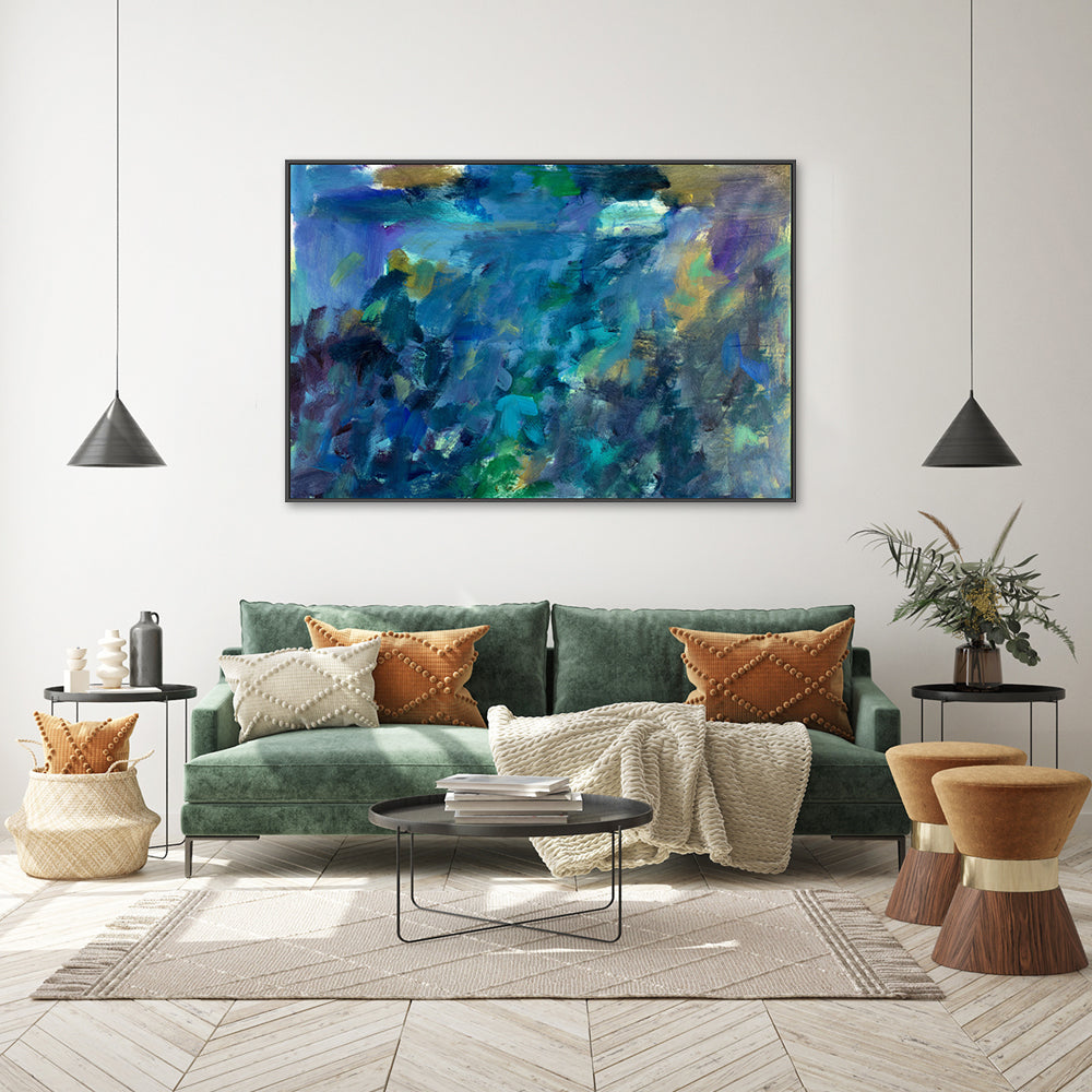 A Storm of Blue, Style A, Hand-Painted Canvas