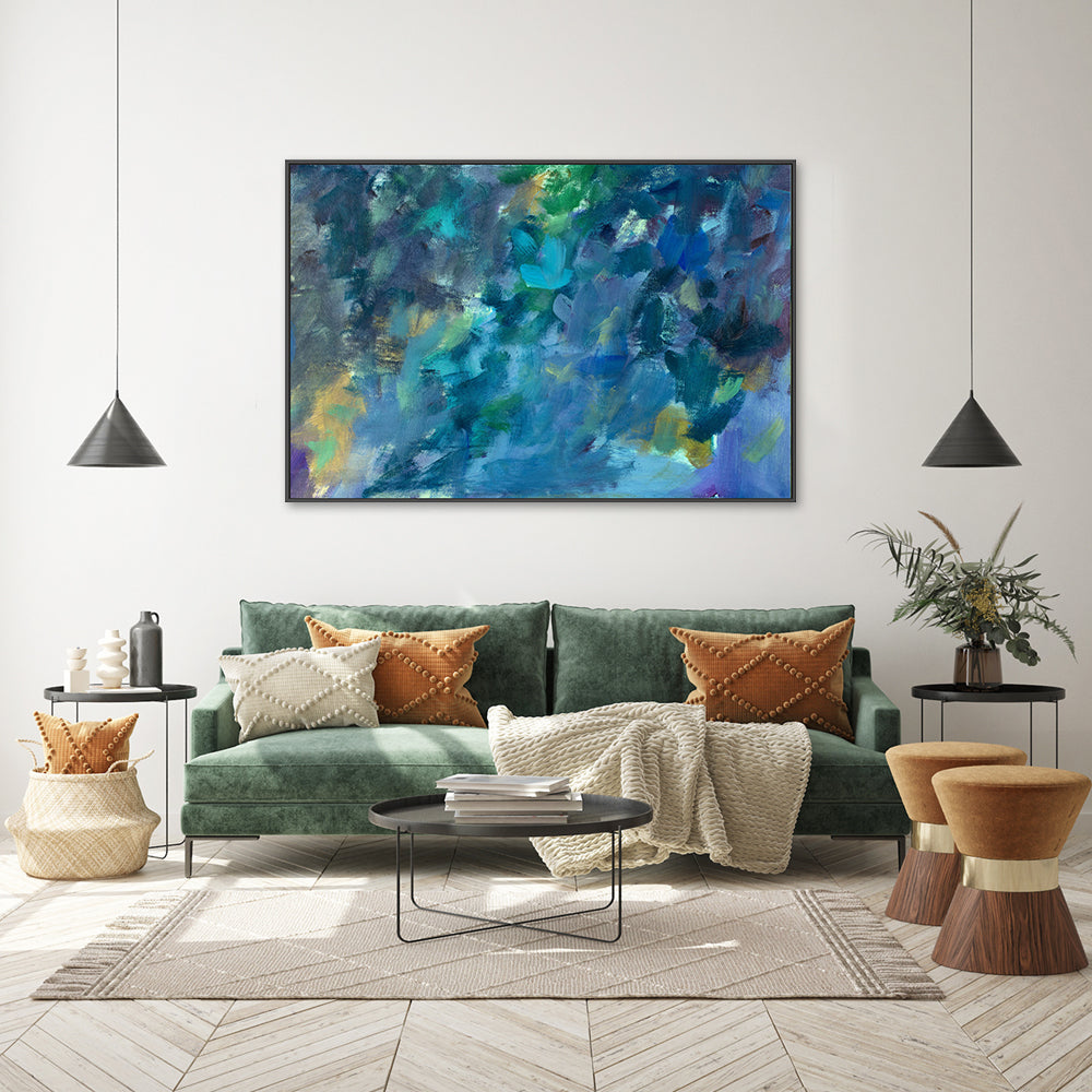 A Storm of Blue, Style B, Hand-Painted Canvas