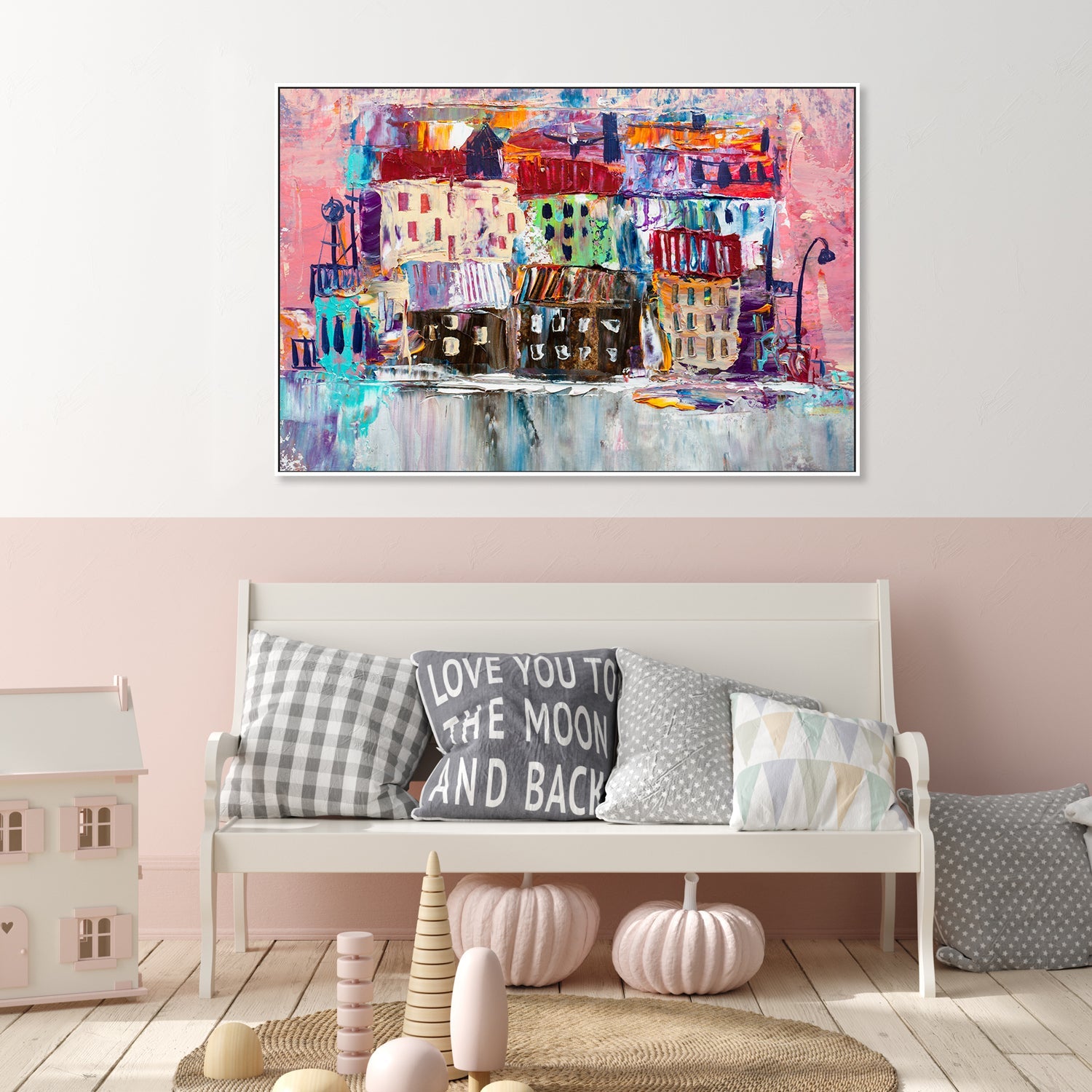 A Village of Colour, Hand-Painted Canvas