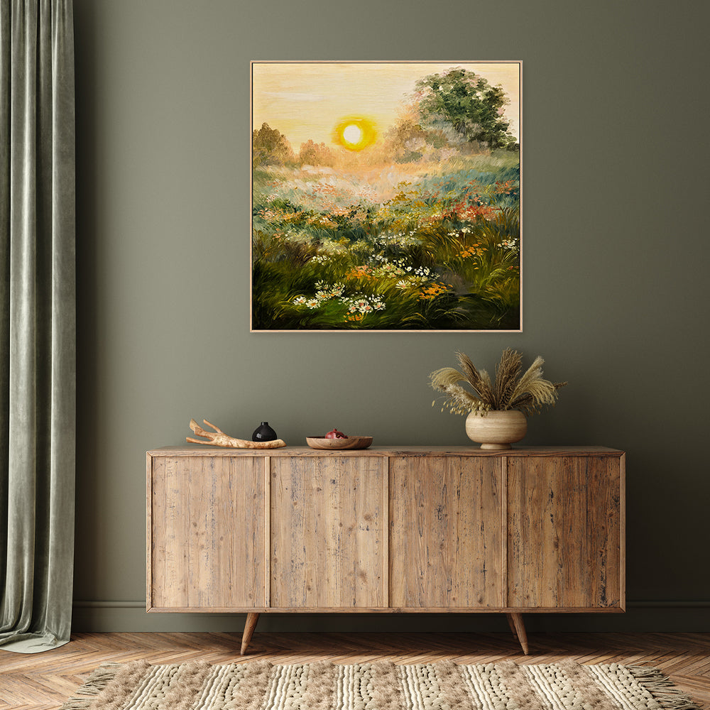 Springtime Sunset, Hand-Painted Canvas