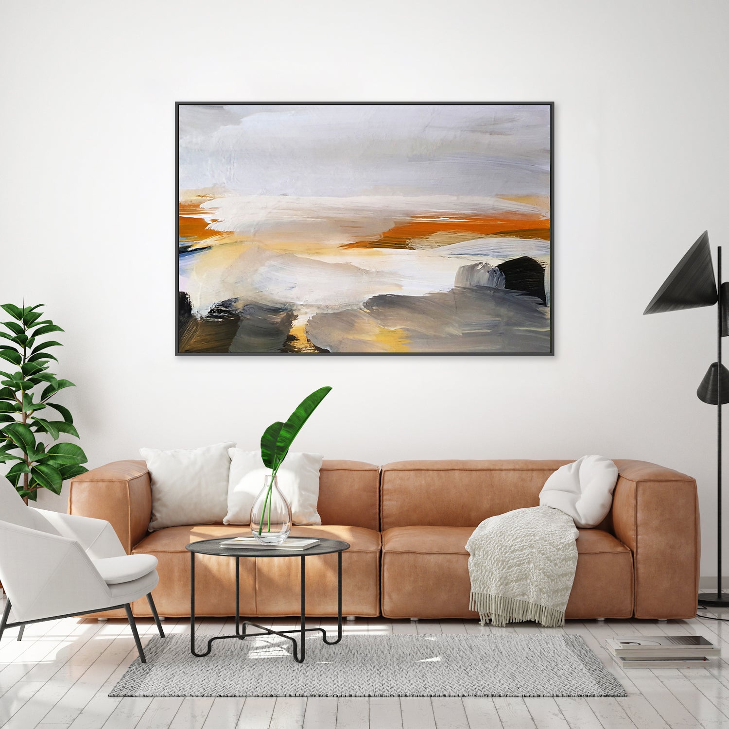 Warm Horizon, Style C , Hand-painted Canvas