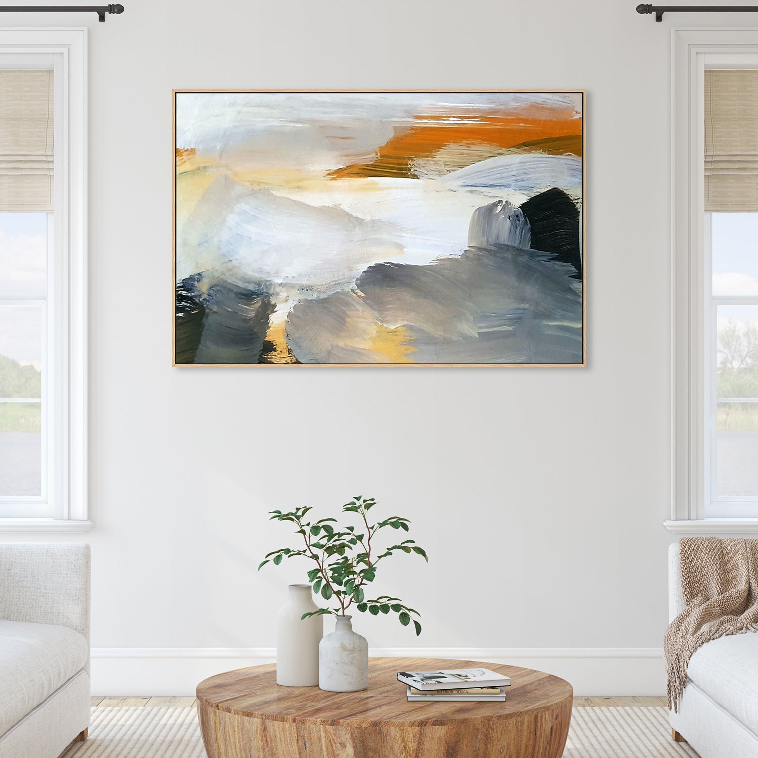 Warm Horizon, Style A , Hand-painted Canvas