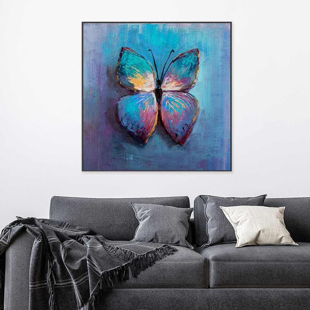 The Blue Butterfly, Style A, Hand-Painted Canvas