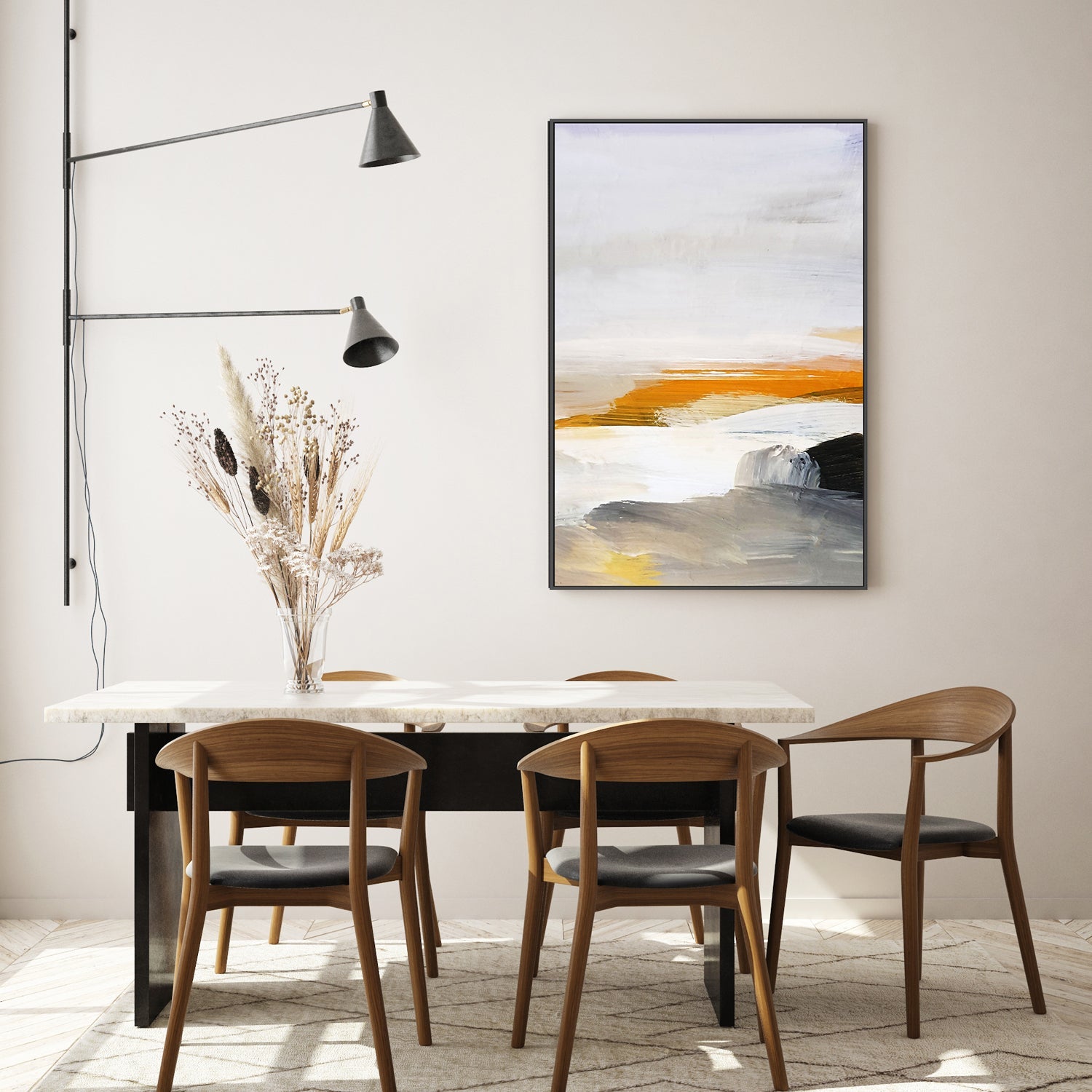 Warm Horizon, Style B , Hand-painted Canvas