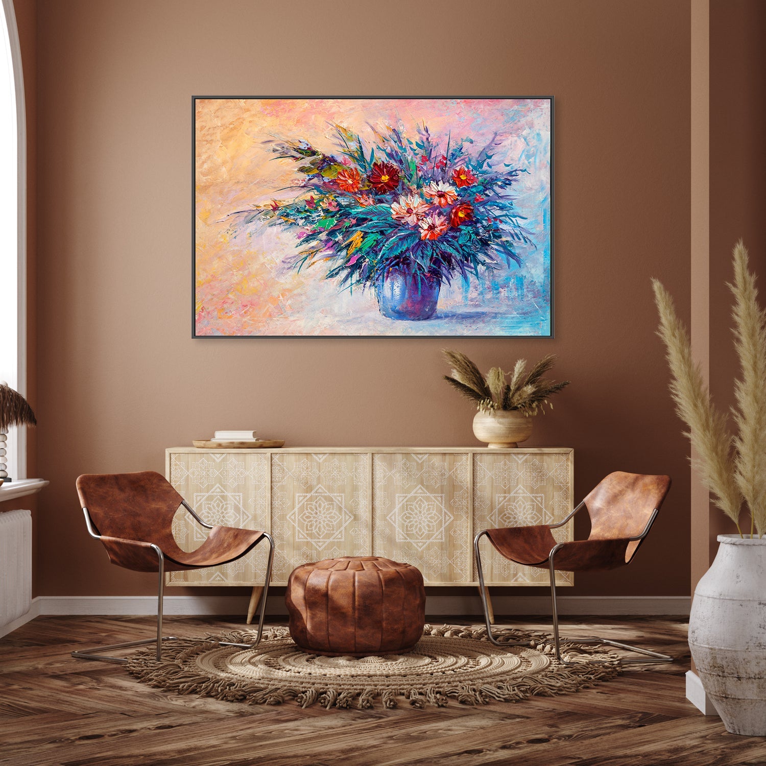 A Bright Arrangement, Hand-Painted Canvas