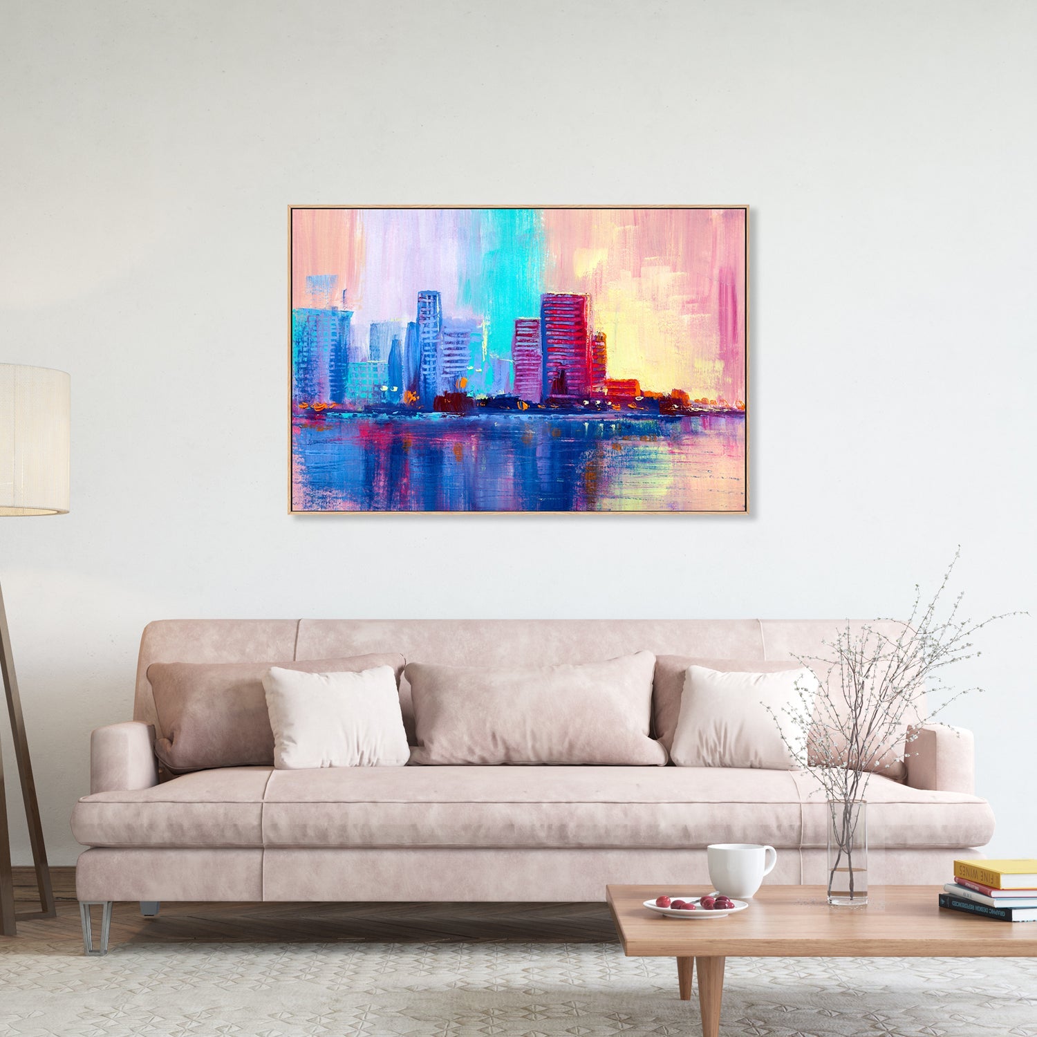 Sunset City, Style A, Hand-Painted Canvas