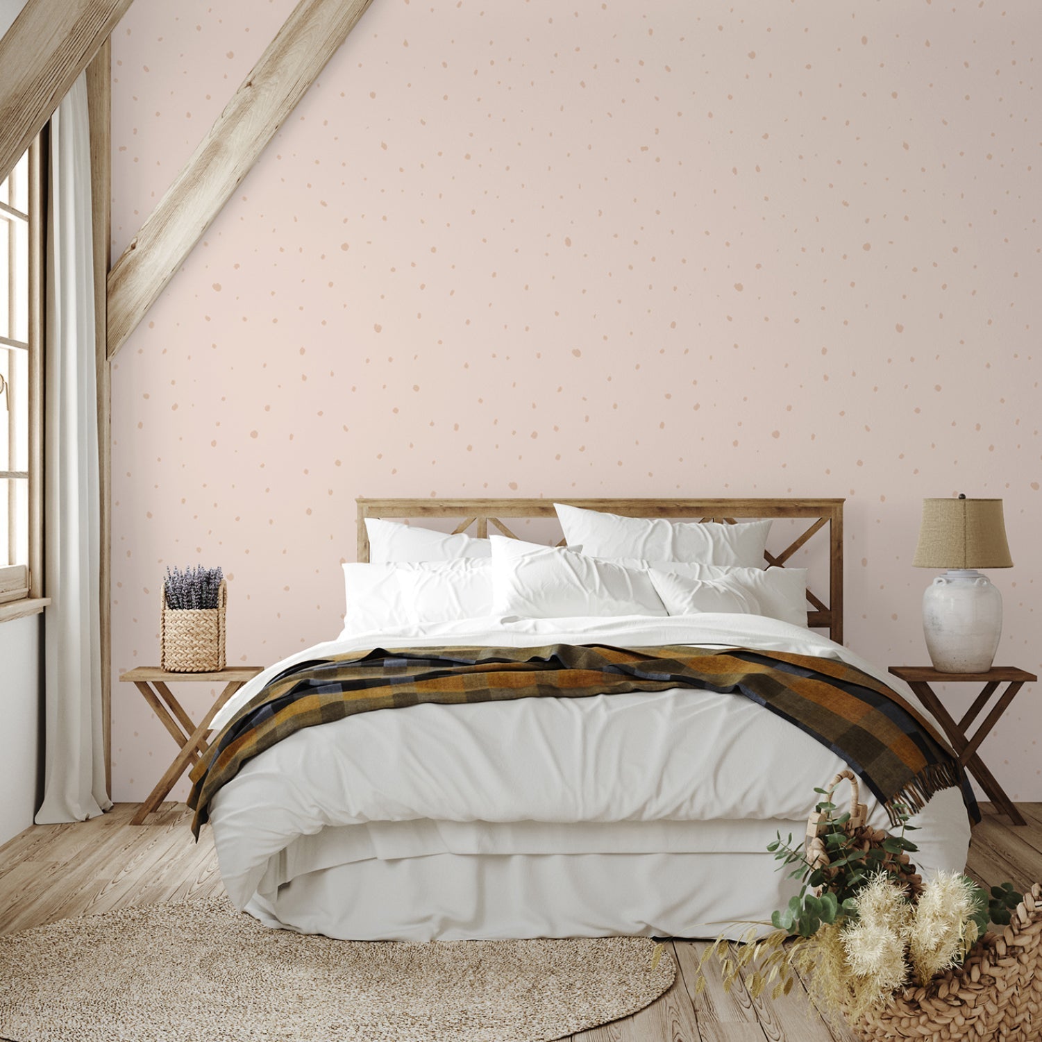 Little Mess Dots Blush, Wallpaper