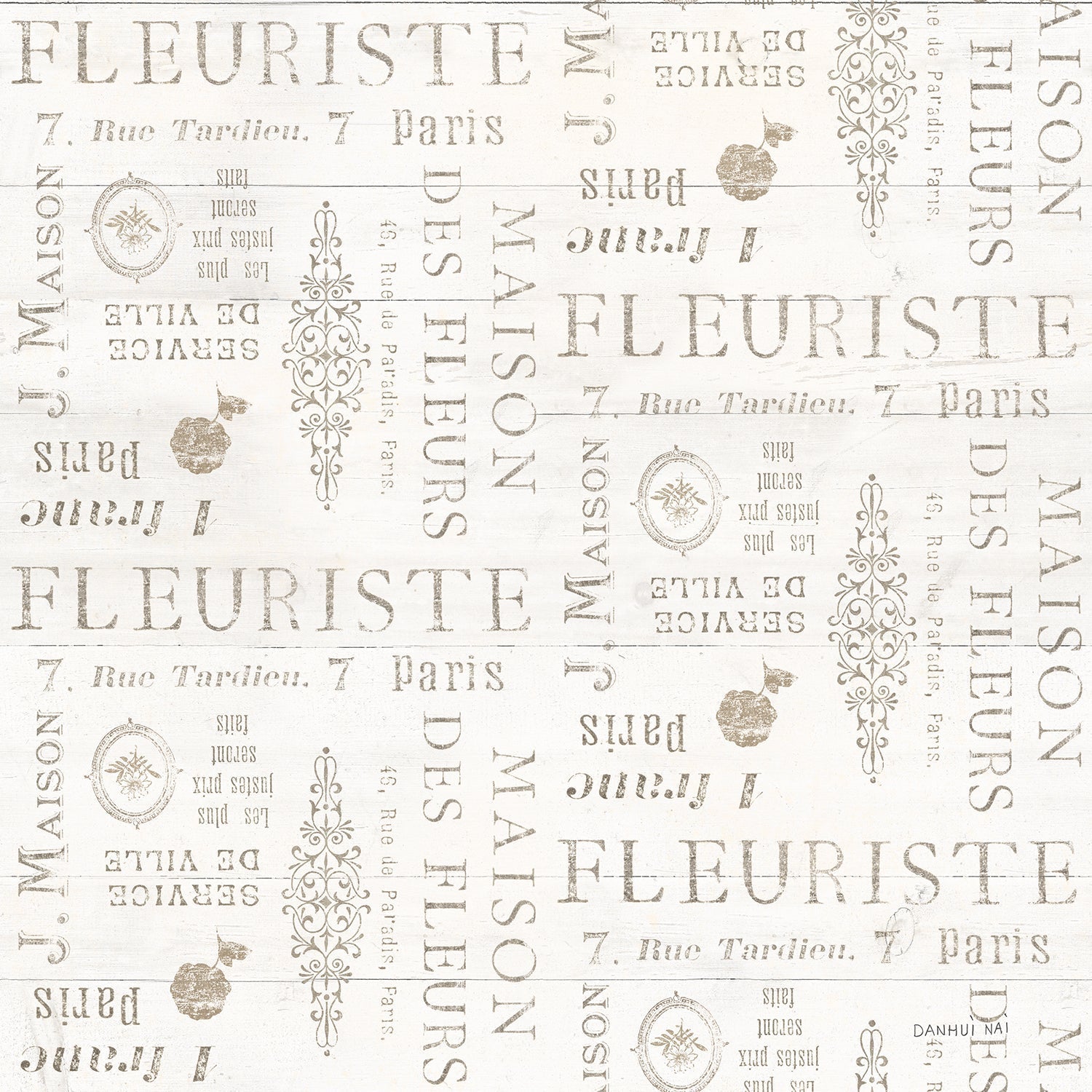 Maison des Fleurs Pattern Style B, Wallpaper