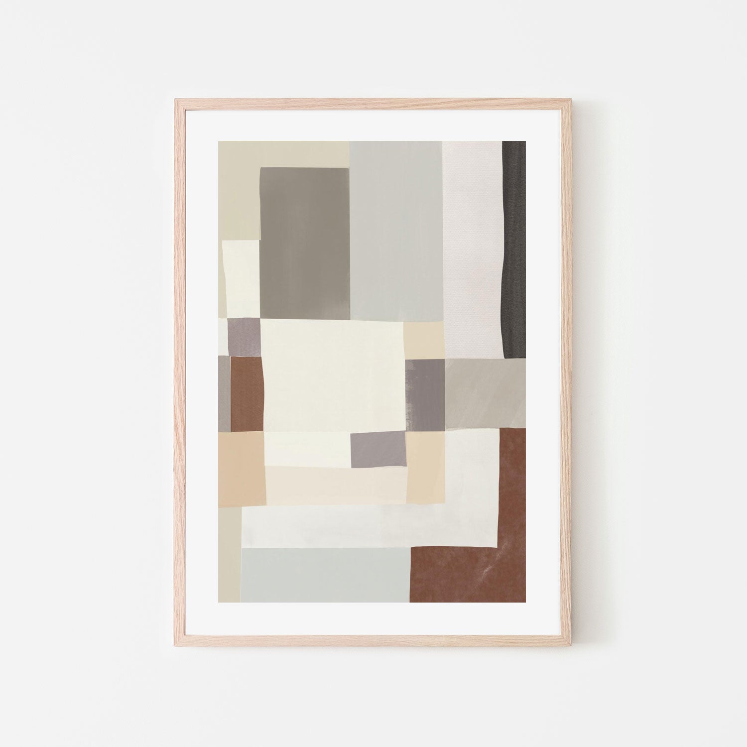 Neutral Geometric Abstract, By Little Dean