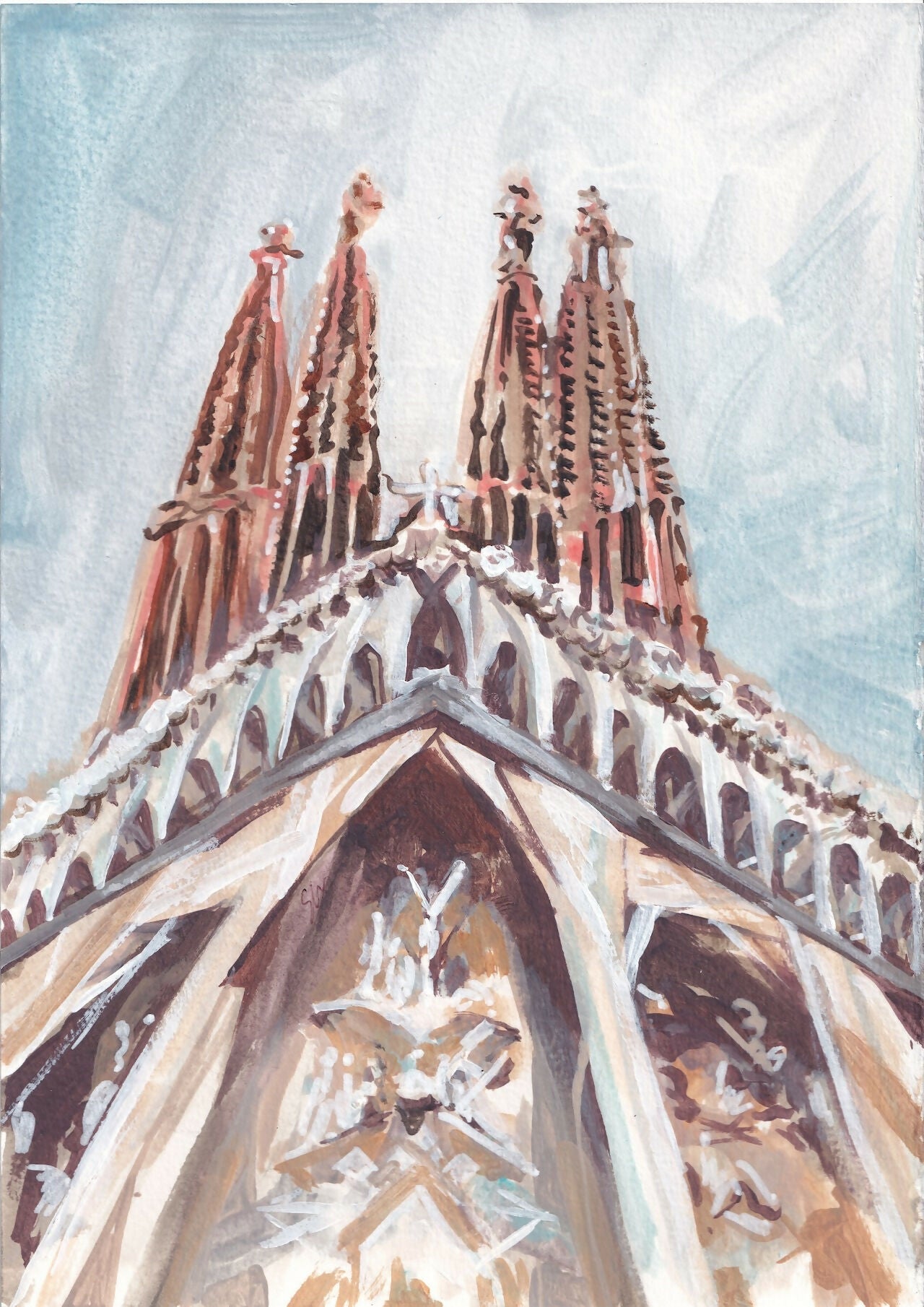 La Sagrada De Familia, Original Artwork By Alice Kwan