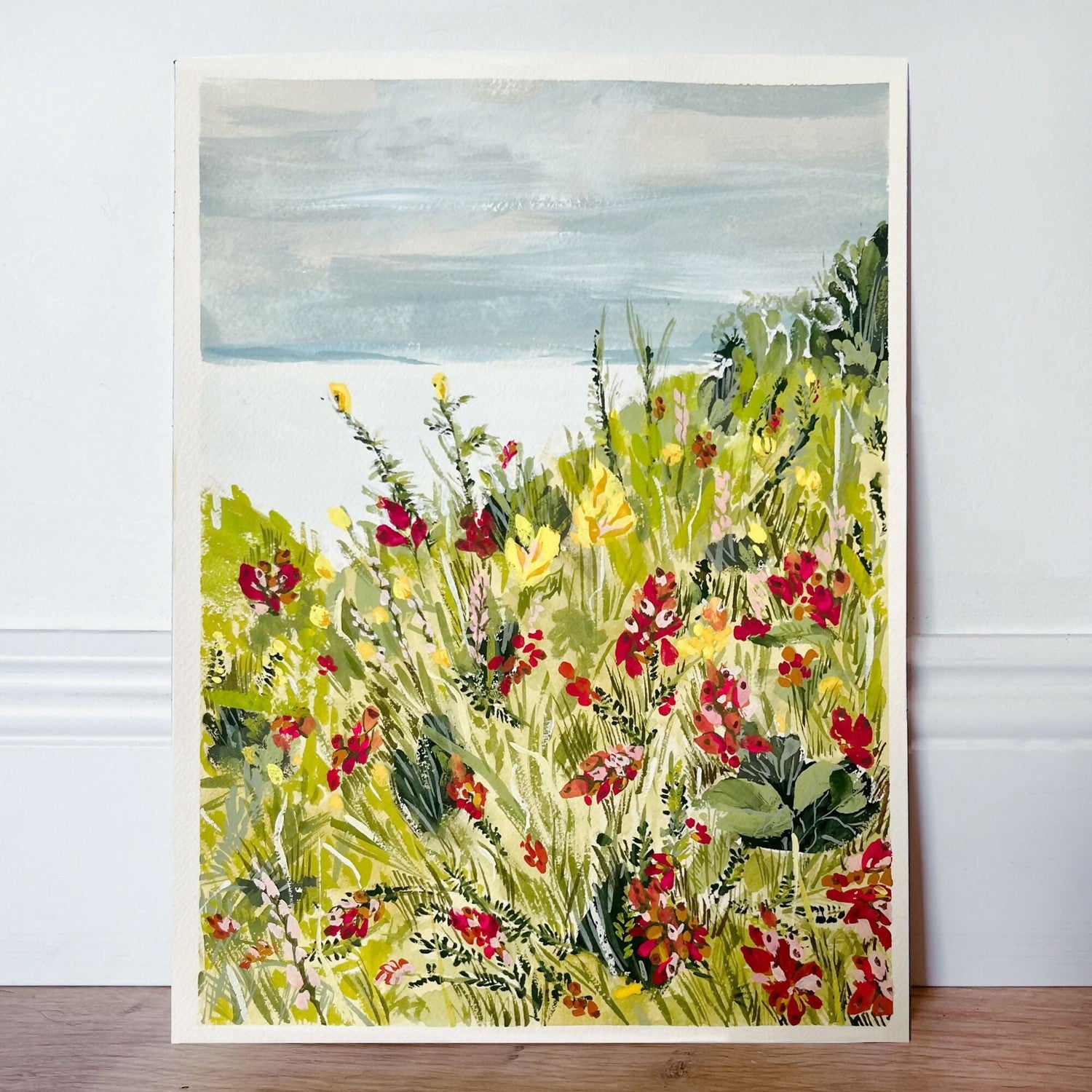 Seaside Serenity Walk, Original Hand-Painted Canvas By Lucrecia Caporale