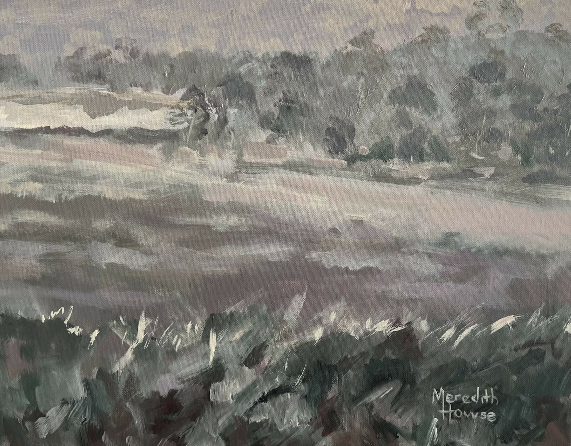 Hazy Winter Morn, Original Hand-Painted Canvas By Meredith Howse