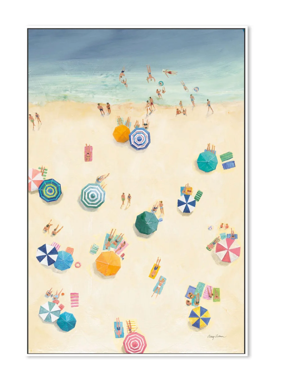 SUMMER BEACH FUN , BY AVERY TILLMON WHITE FRAMED CANVAS 70x100cm