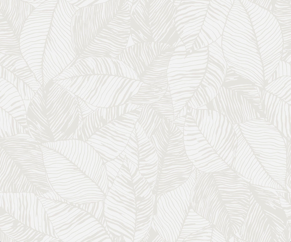 Soft Tone Neutral Palm Leaves Wallpaper