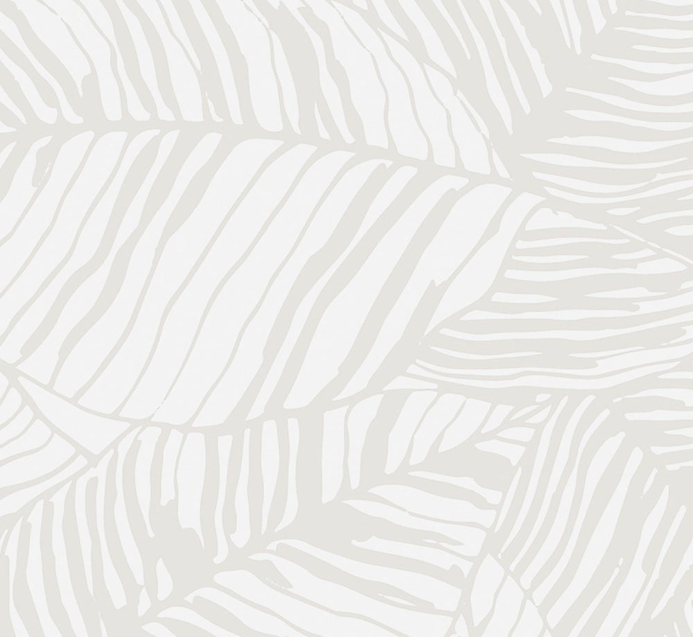 Soft Tone Neutral Palm Leaves Wallpaper