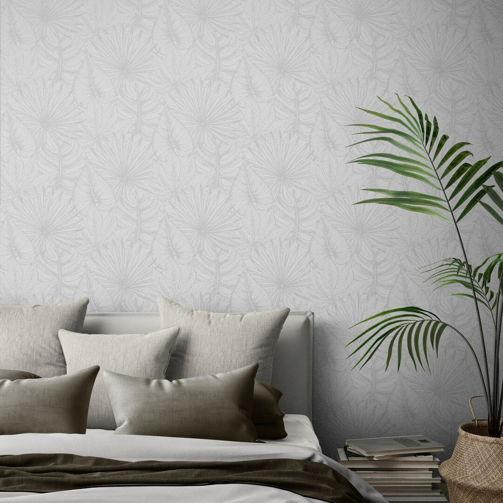 Soft Tone Sketched Botanicals Wallpaper