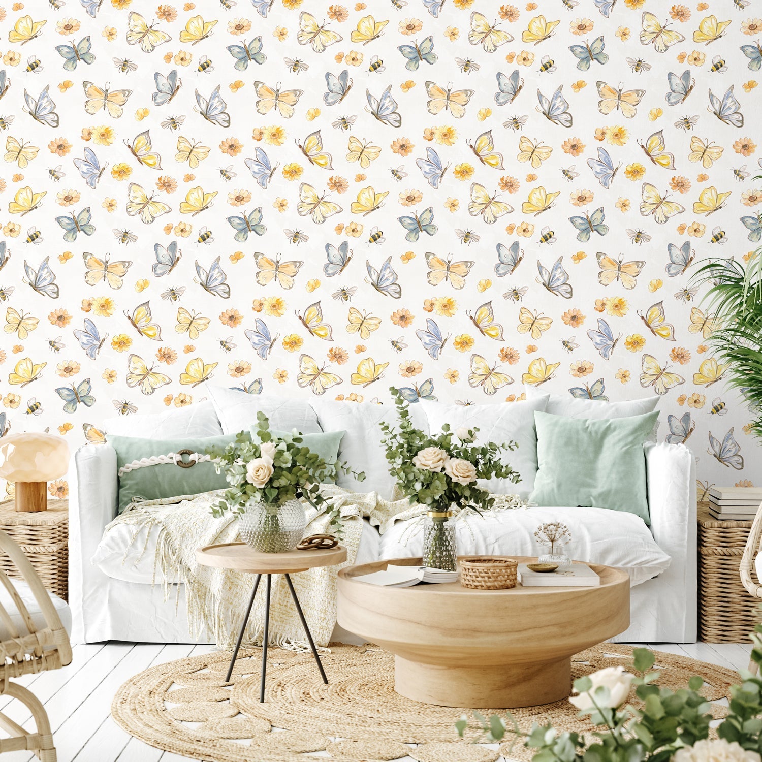 Sunny Blooms Pattern III, Style A, Wallpaper