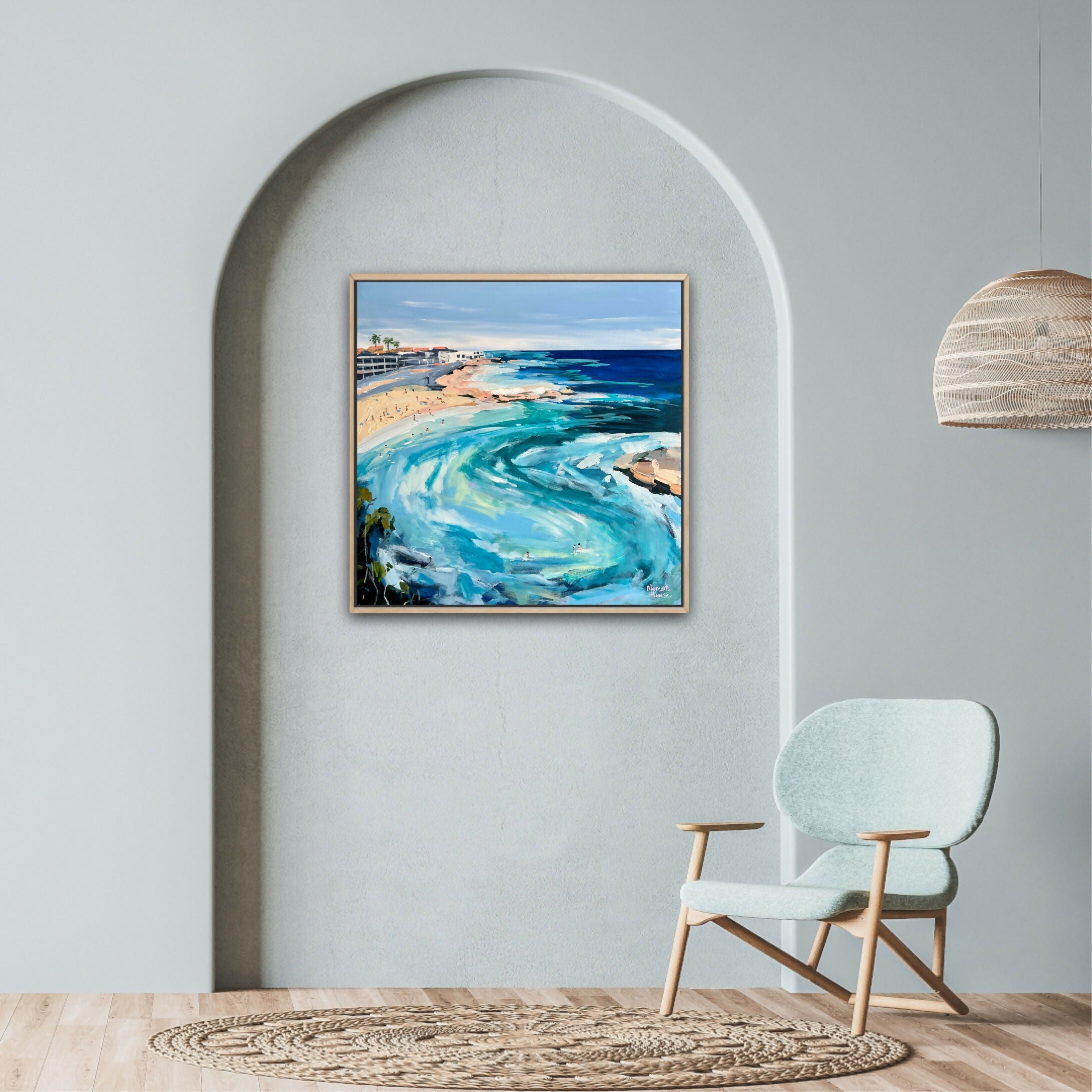 Ocean's Embrace, Original Hand-Painted Canvas By Meredith Howse