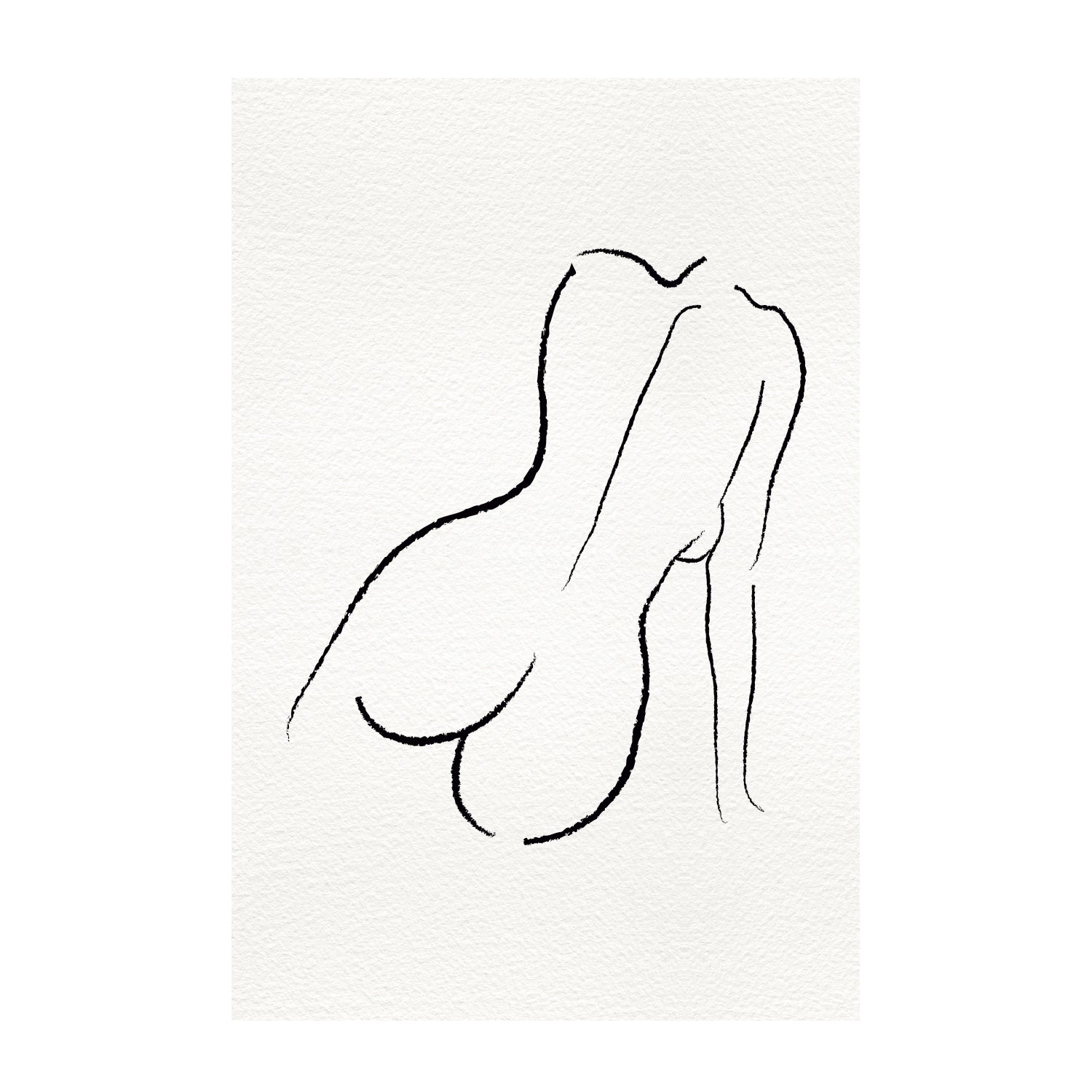 Nude Line Art, Set Of 2