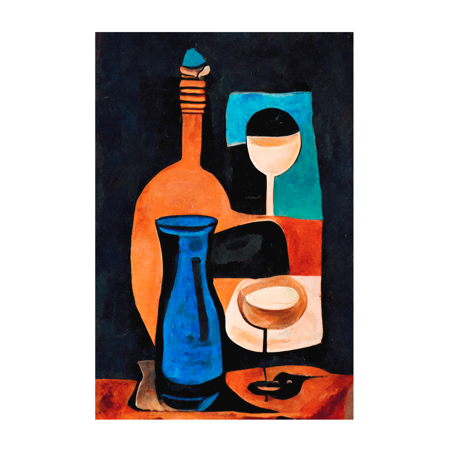 wall-art-print-canvas-poster-framed-Still Life With Wine , By Treechild-1