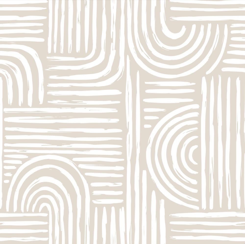 Tribal Beige and White Abstract-wallpaper-eco-friendly-easy-removal-GIOIA-WALL-ART