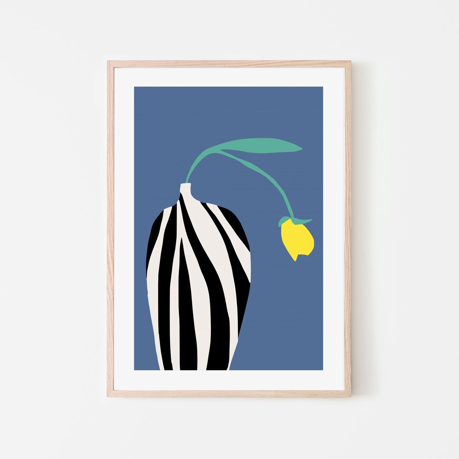 Tulip In Zebra Striped Vase , By Little Dean