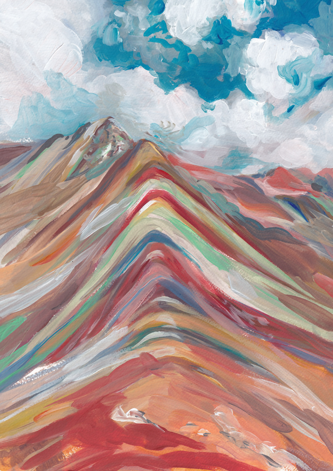 Rainbow Mountain, Original Artwork By Alice Kwan