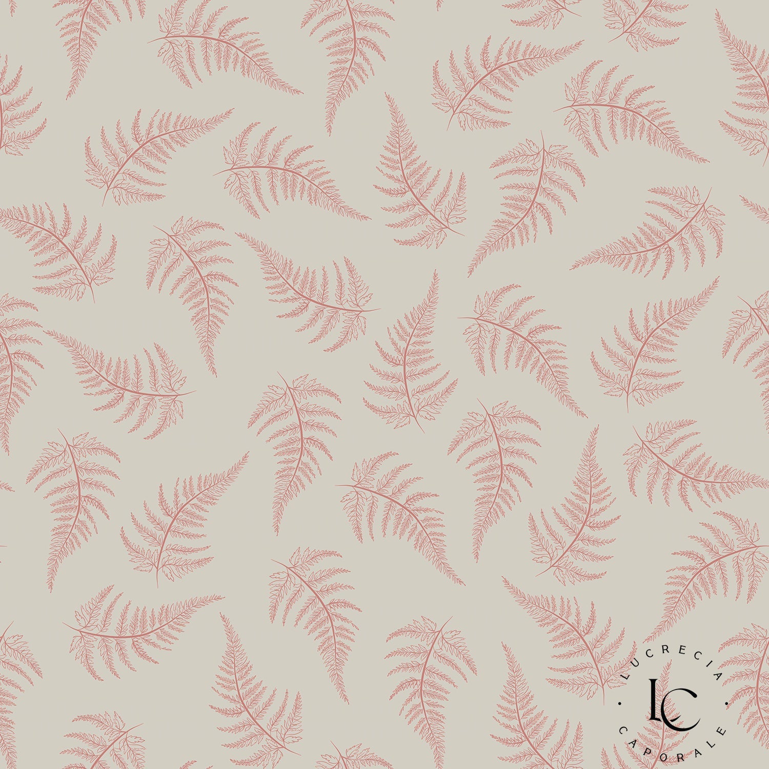 Ferns-Cream and Blush, Wallpaper