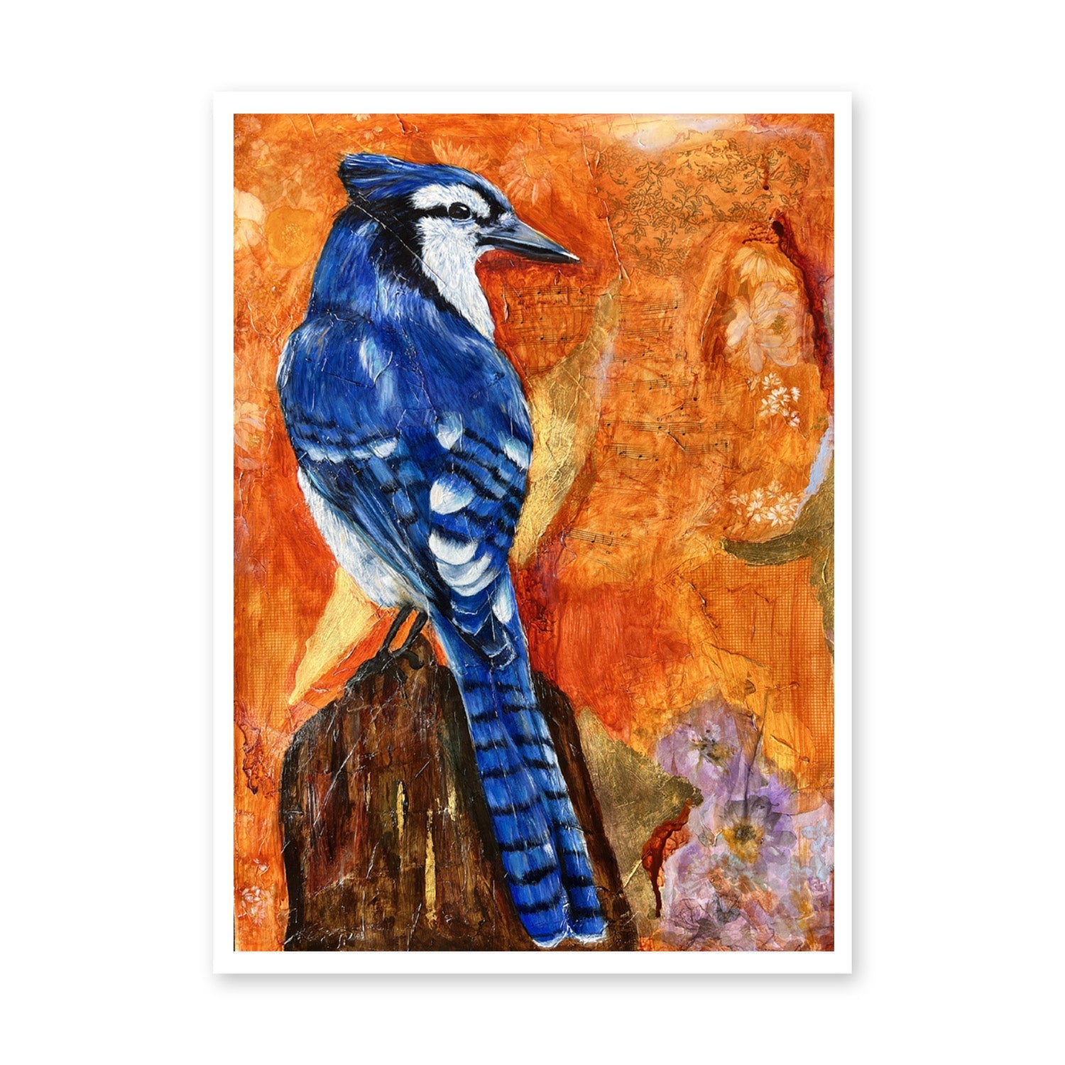 Enchanted Blue Jays Aura, Original Painting On Paper By Emily Birdsey