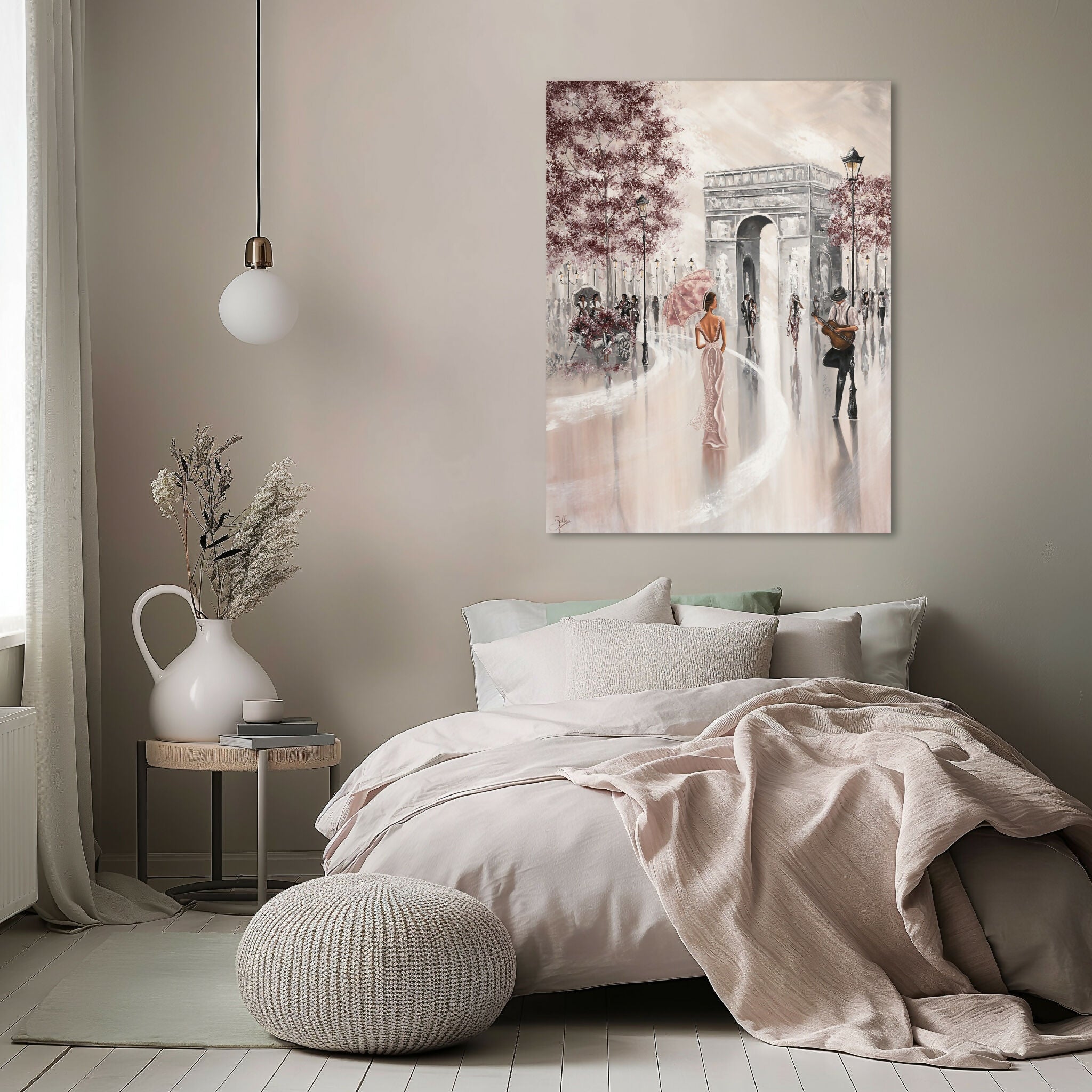 Glimpse, Paris Flair, Original Hand-Painted Canvas By Isabella Karolewicz