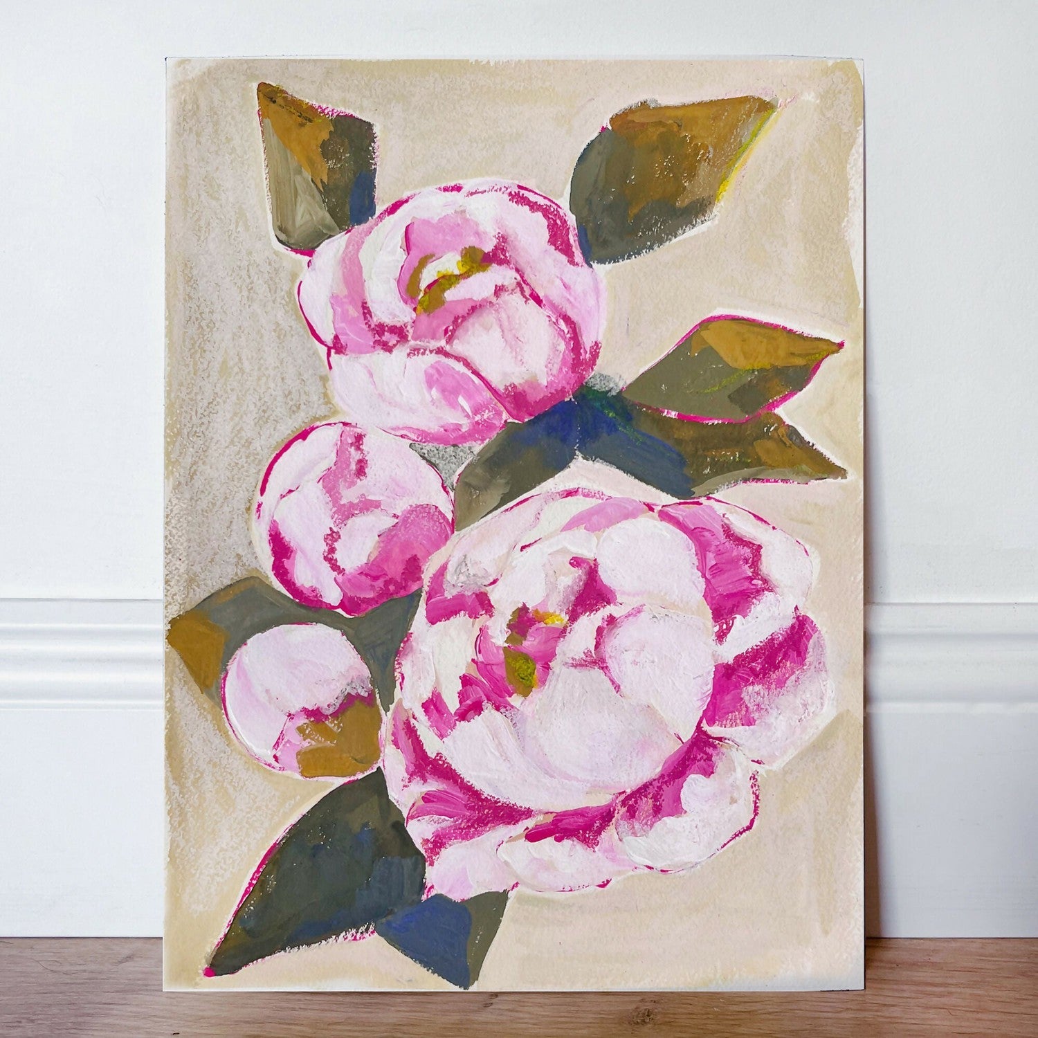 Flowers In Bloom, Original Hand-Painted Canvas By Lucrecia Caporale