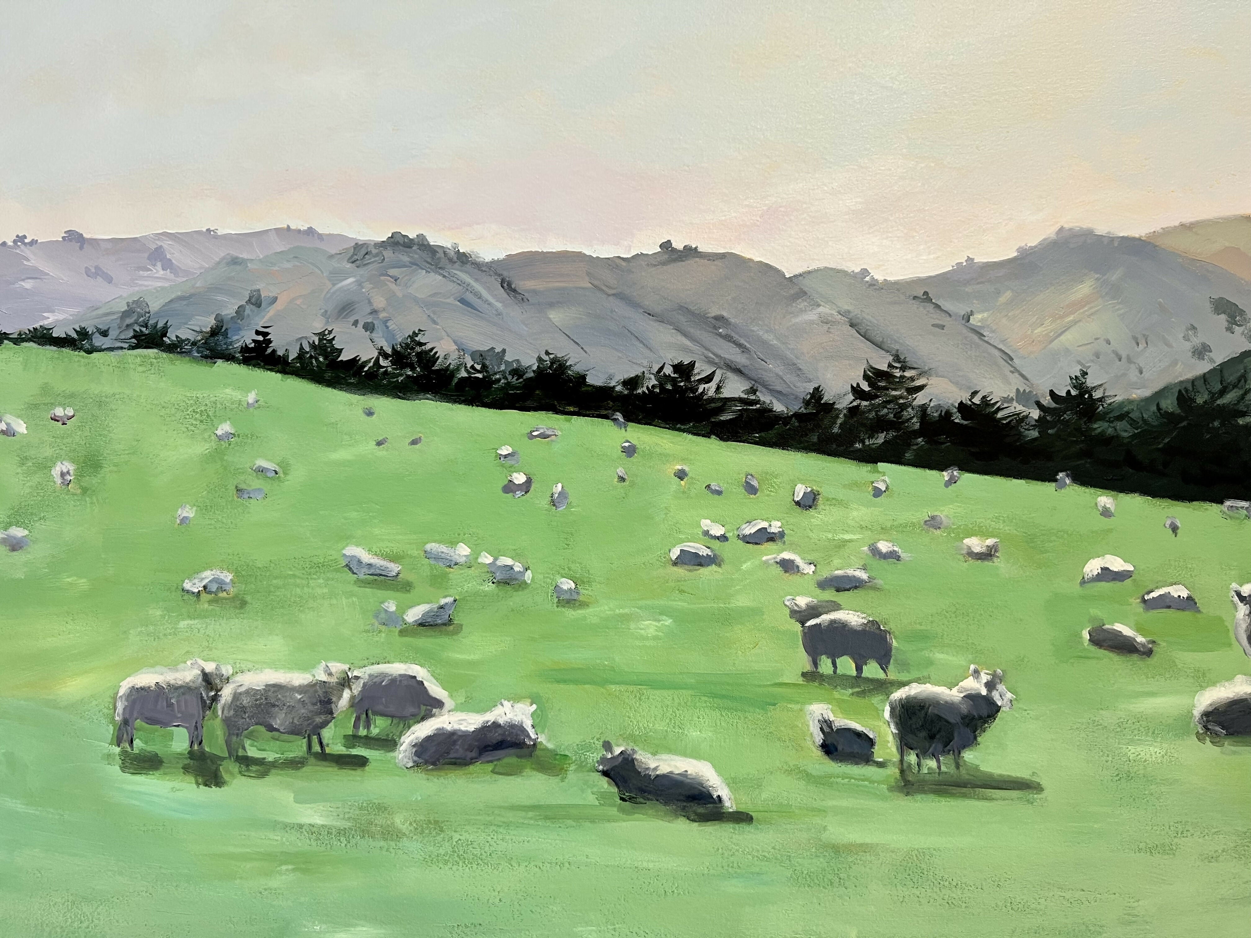 Ewes with a View, Original Hand-Painted Canvas By Meredith Howse