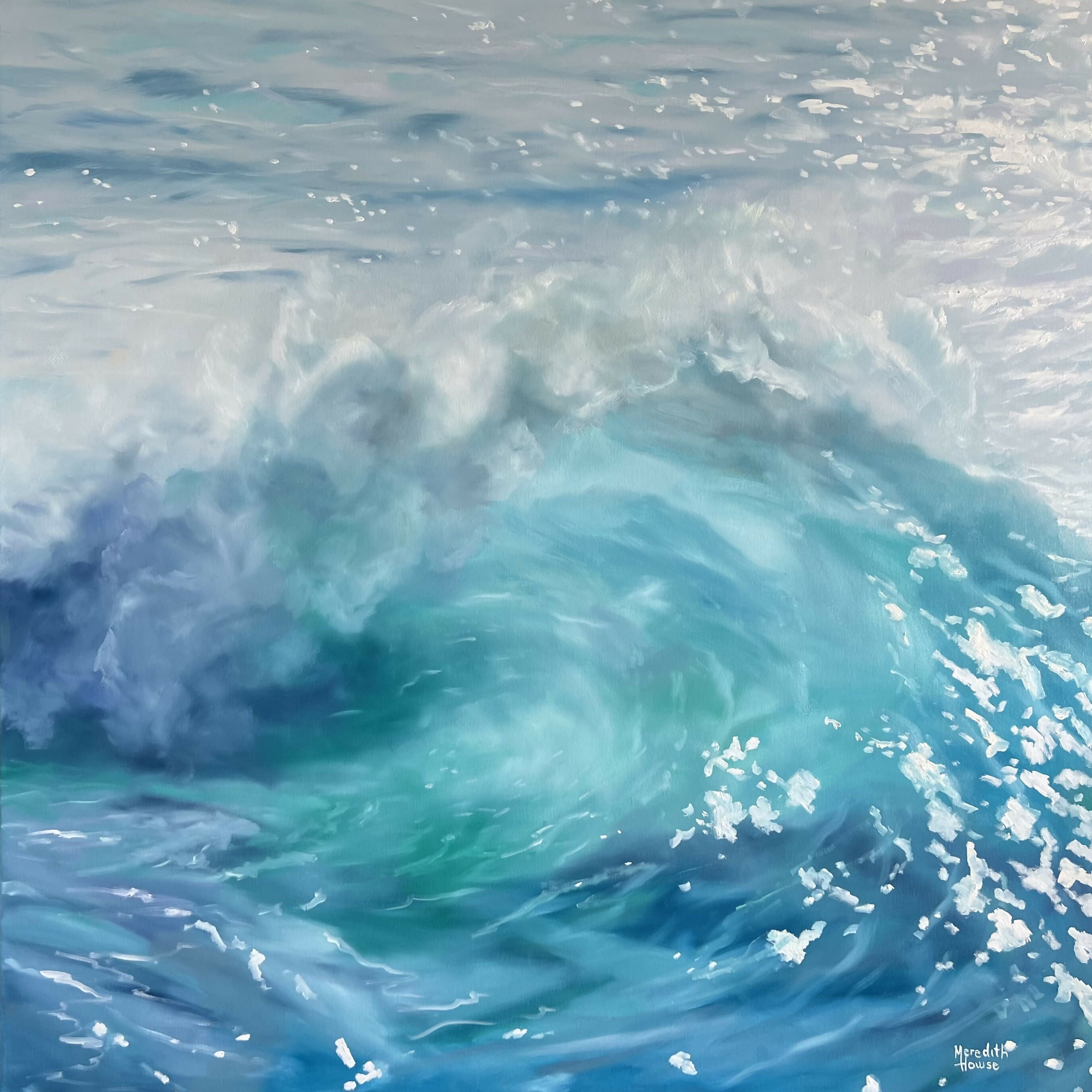 Shimmering Surf, Original Hand-Painted Canvas By Meredith Howse