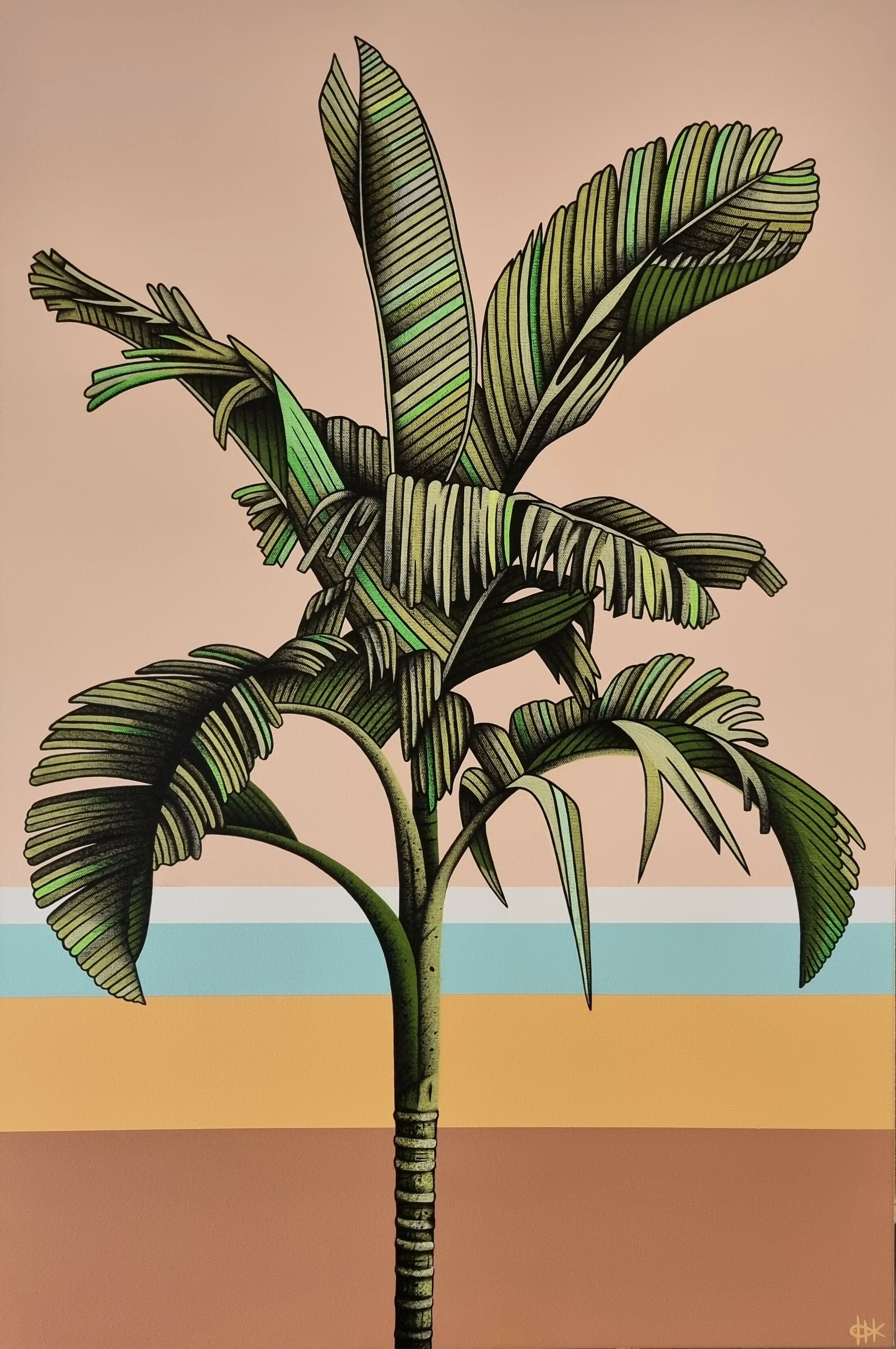 Tropic #3, Original Hand-Painted Canvas By Michelle Jirsensky