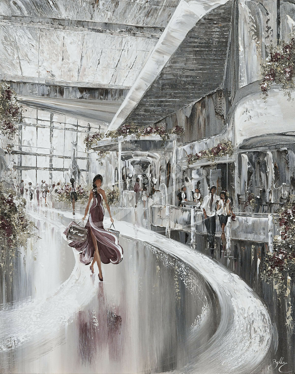 The Social Quarter, Chadstone, Original Hand-Painted Canvas By Isabella Karolewicz