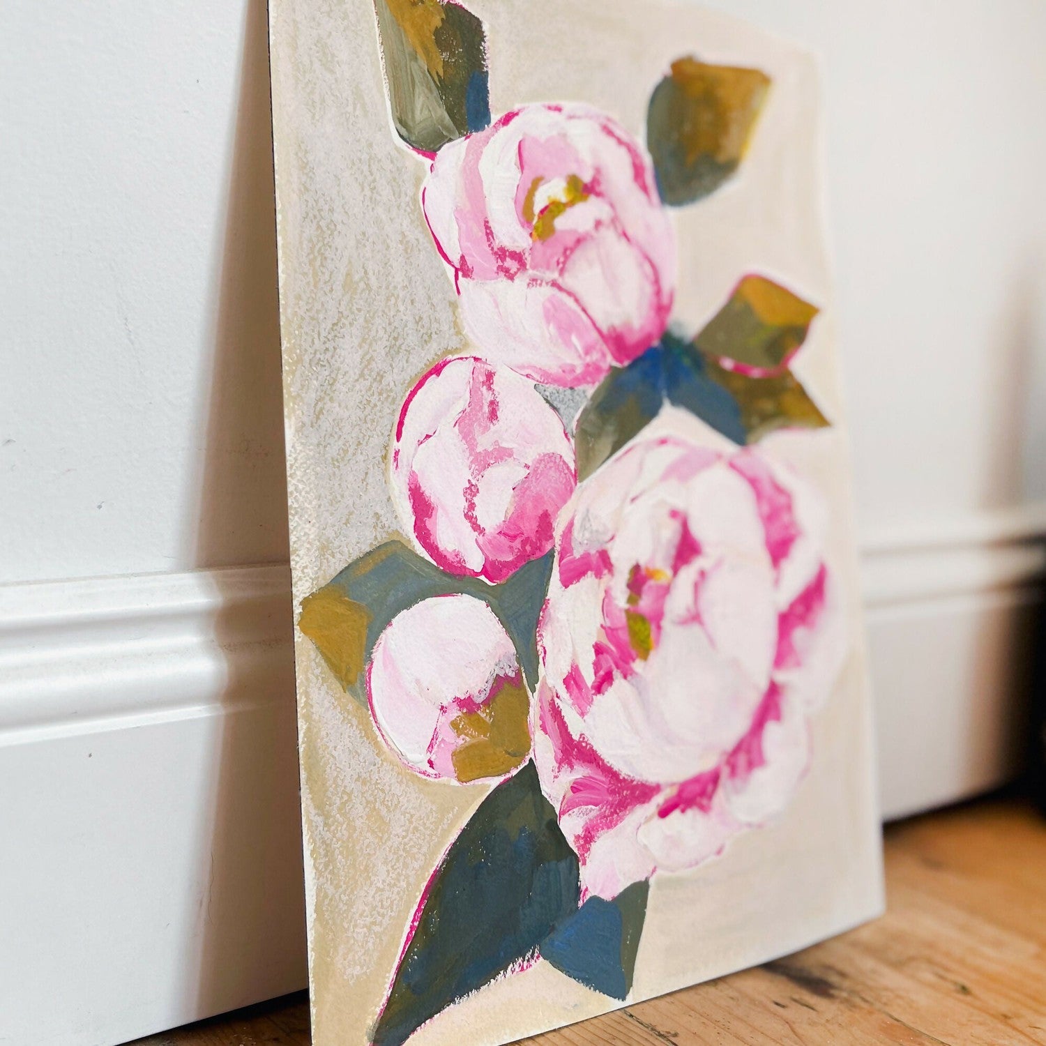 Flowers In Bloom, Original Hand-Painted Canvas By Lucrecia Caporale