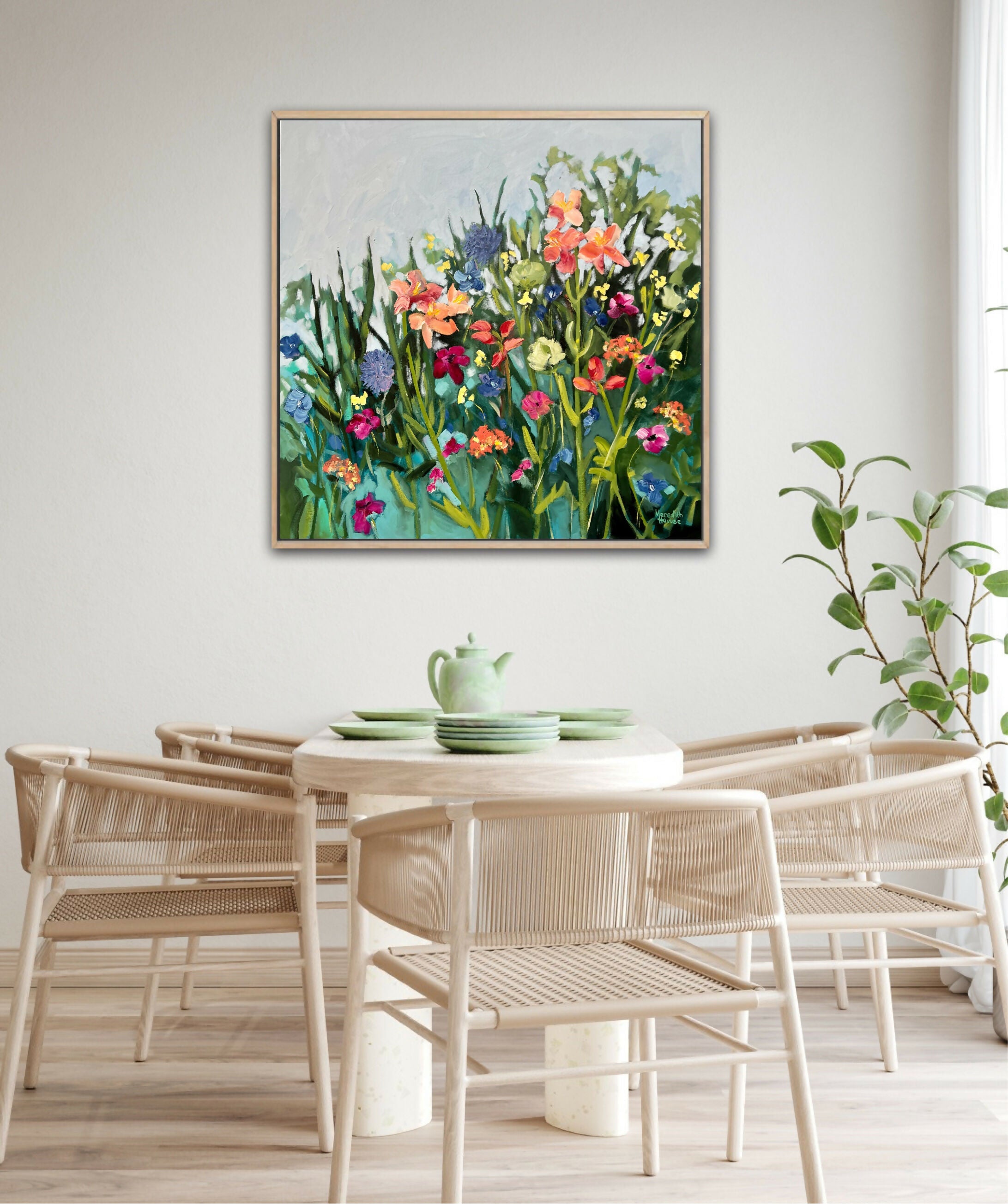 Bursts of Cottage Charm, Original Hand-painted Canvas by Meredith Howse