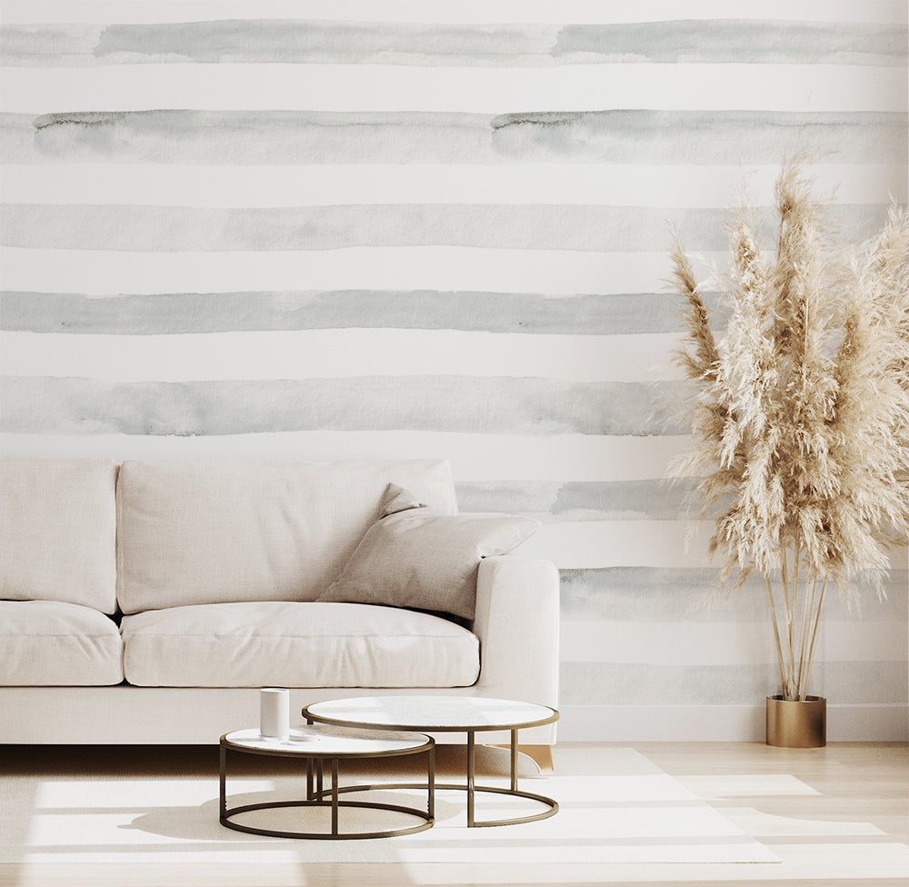 Watercolor Stripe, Style C, Wallpaper