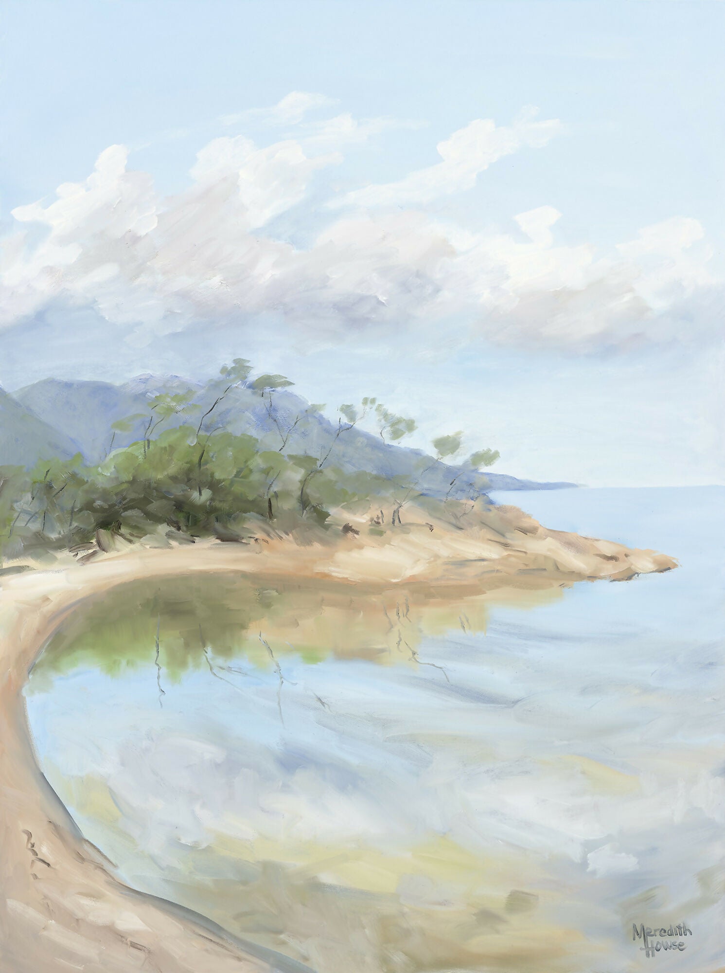 Honeymoon Bay, Tasmania, Original Hand-Painted Canvas By Meredith Howse