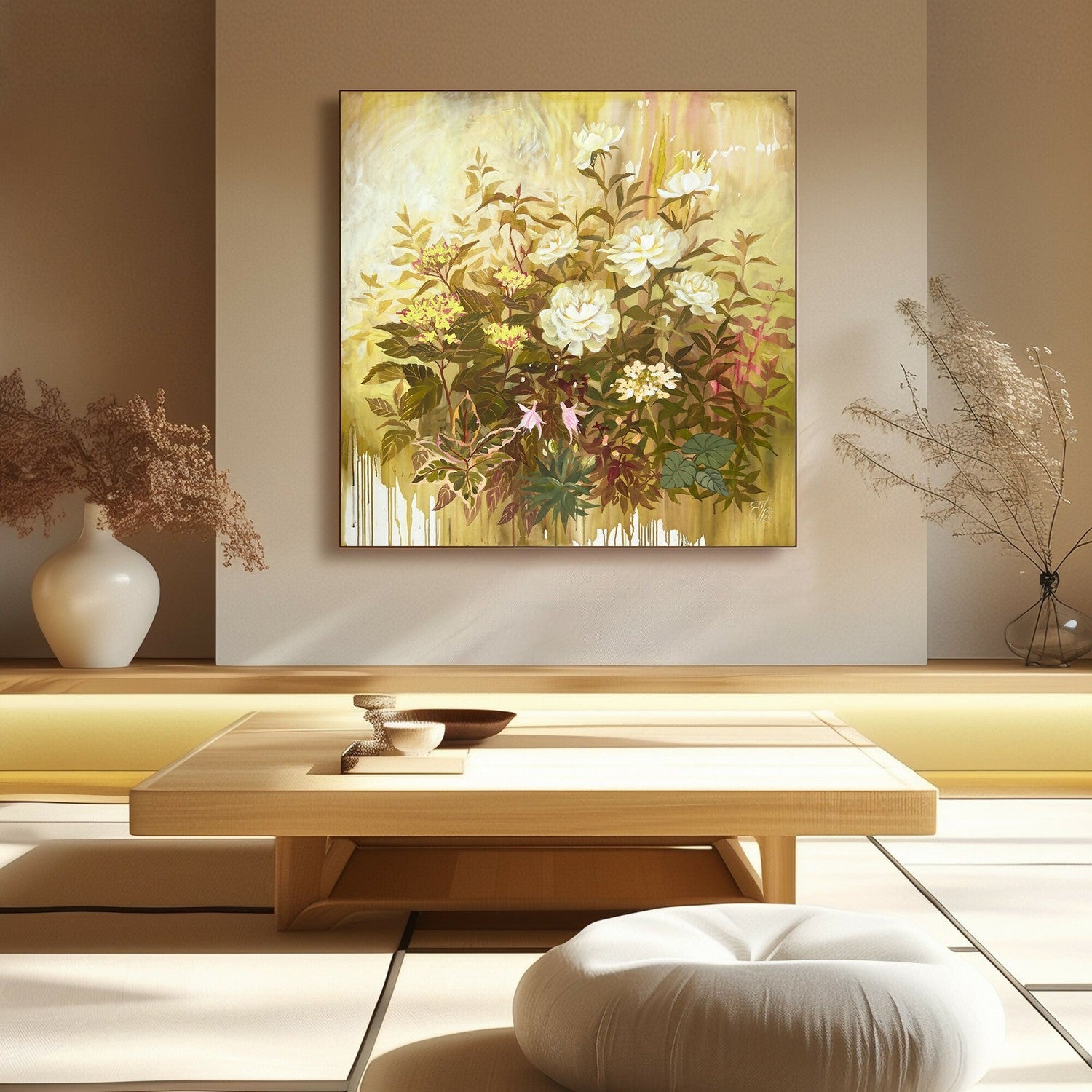 Blooming Garden, Original Hand-Painted Canvas By Ekaterina Prisich