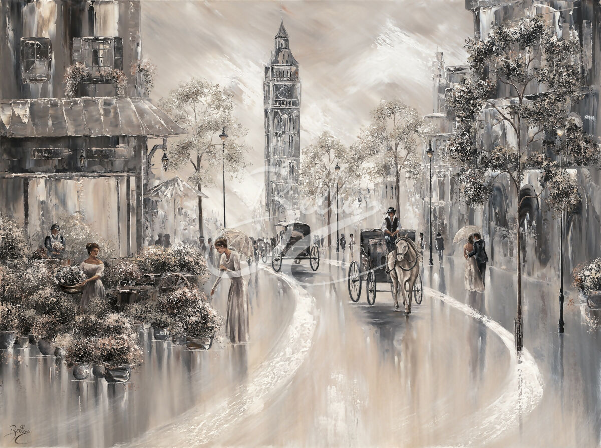 Timeless Scent, London, Original Hand-Painted Canvas By Isabella Karolewicz