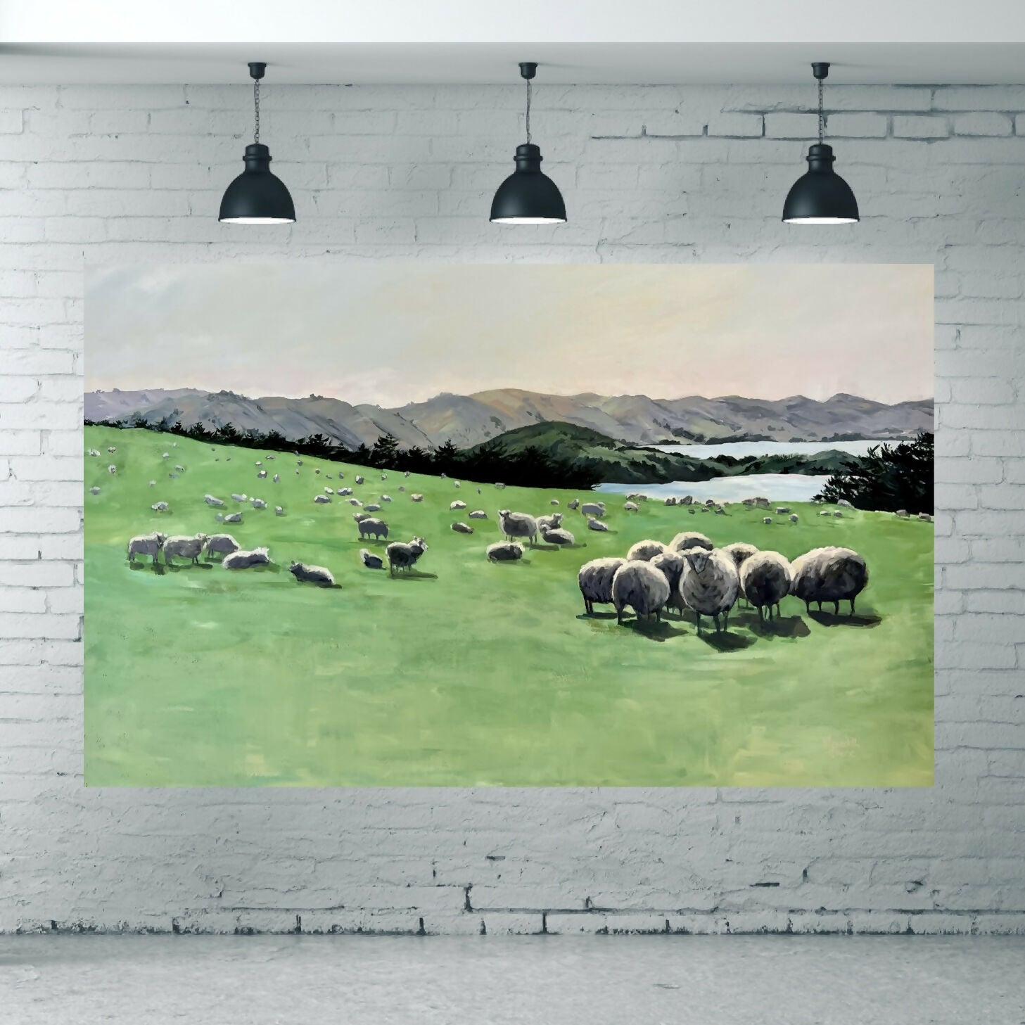 Ewes with a View, Original Hand-Painted Canvas By Meredith Howse