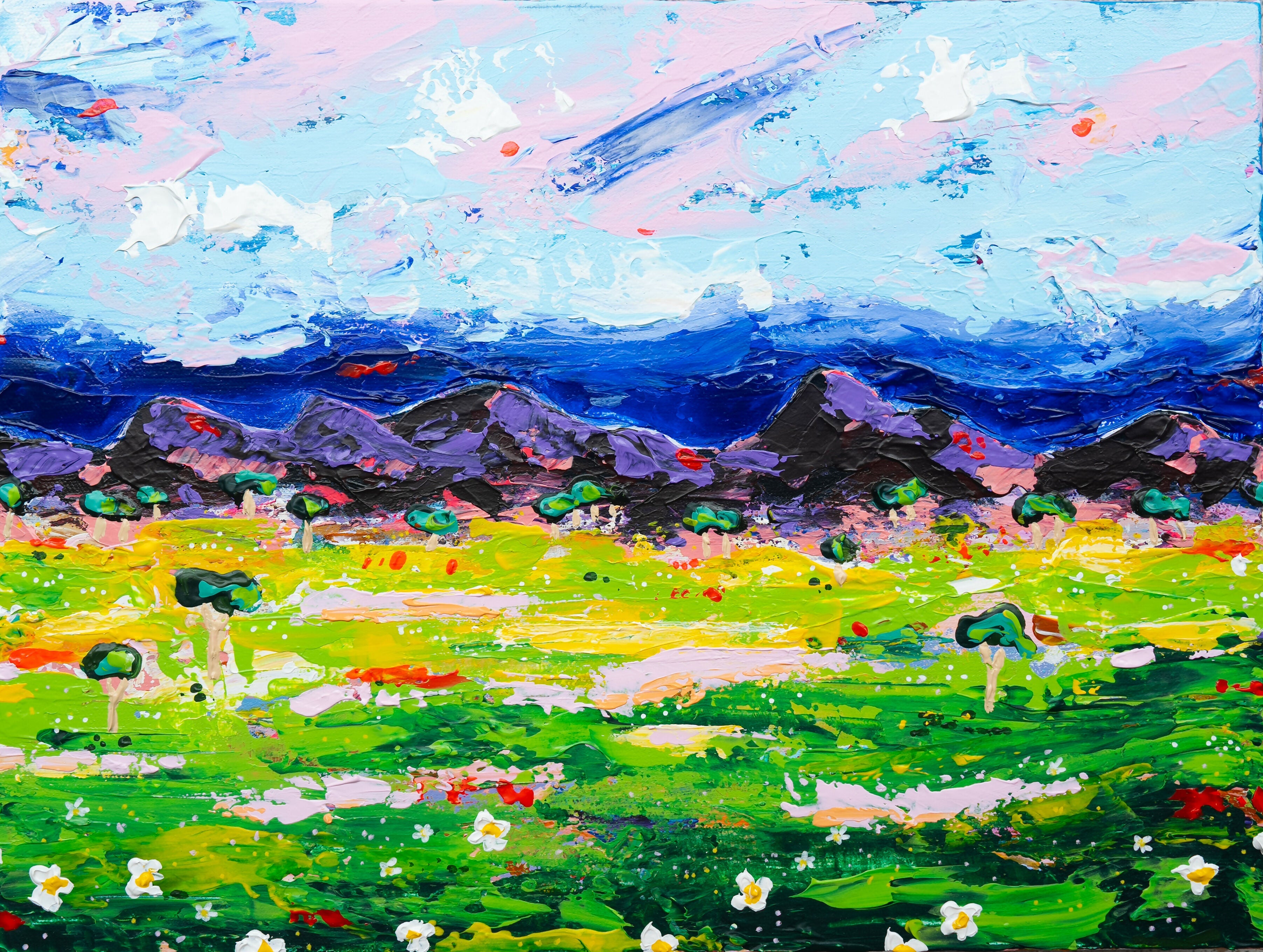 Spring is in the Air, Acrylic on Canvas,41x31cm, By Elle Pervez