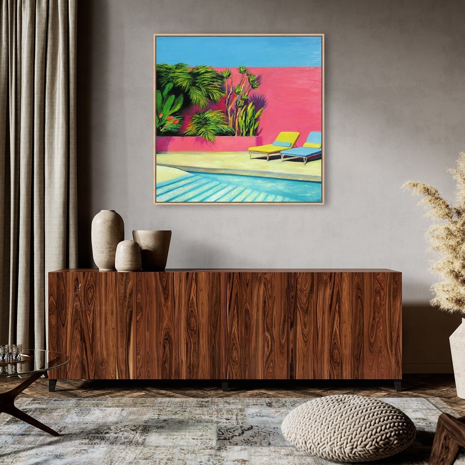 wall-art-print-canvas-poster-framed-12Pm, Pool Side Relaxing-by-Ieva Baklane-Gioia Wall Art