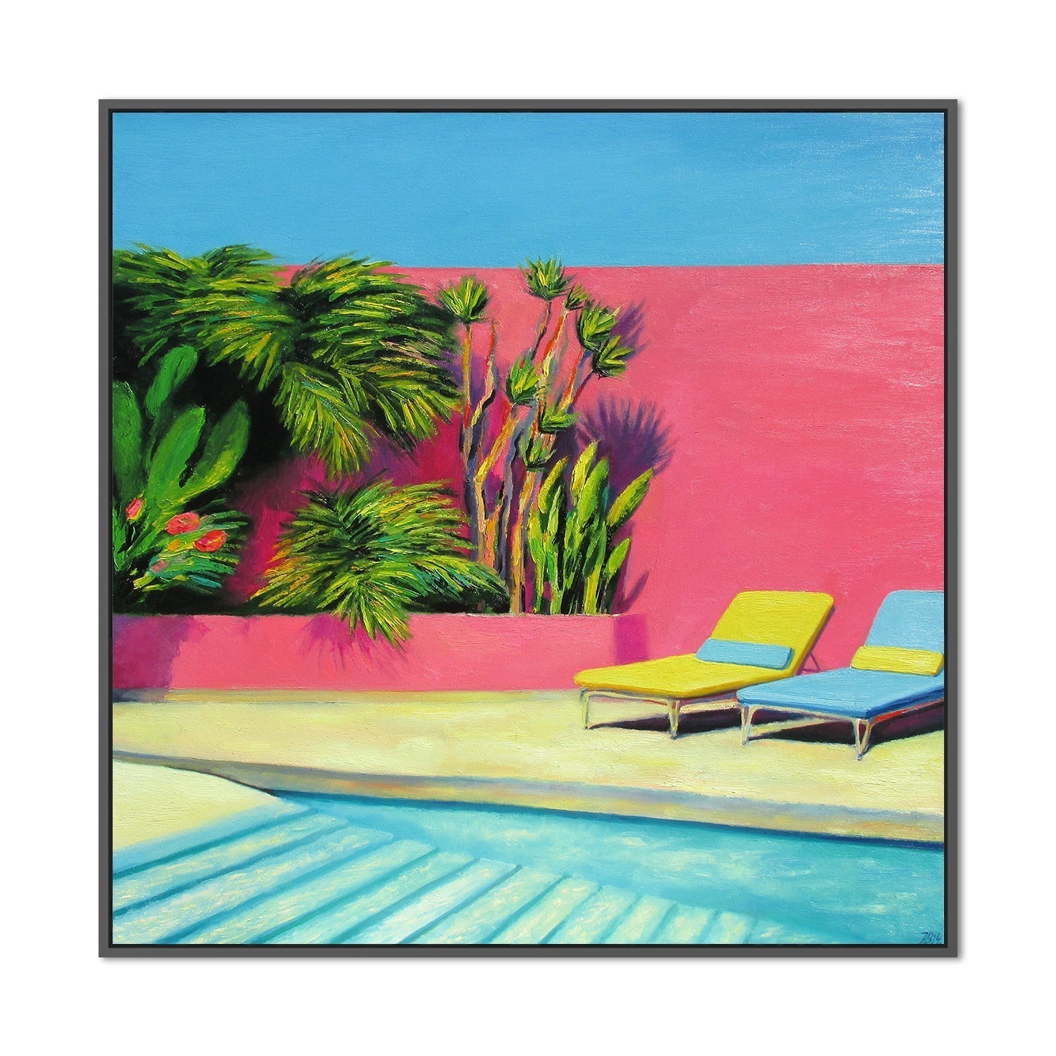 wall-art-print-canvas-poster-framed-12Pm, Pool Side Relaxing-by-Ieva Baklane-Gioia Wall Art