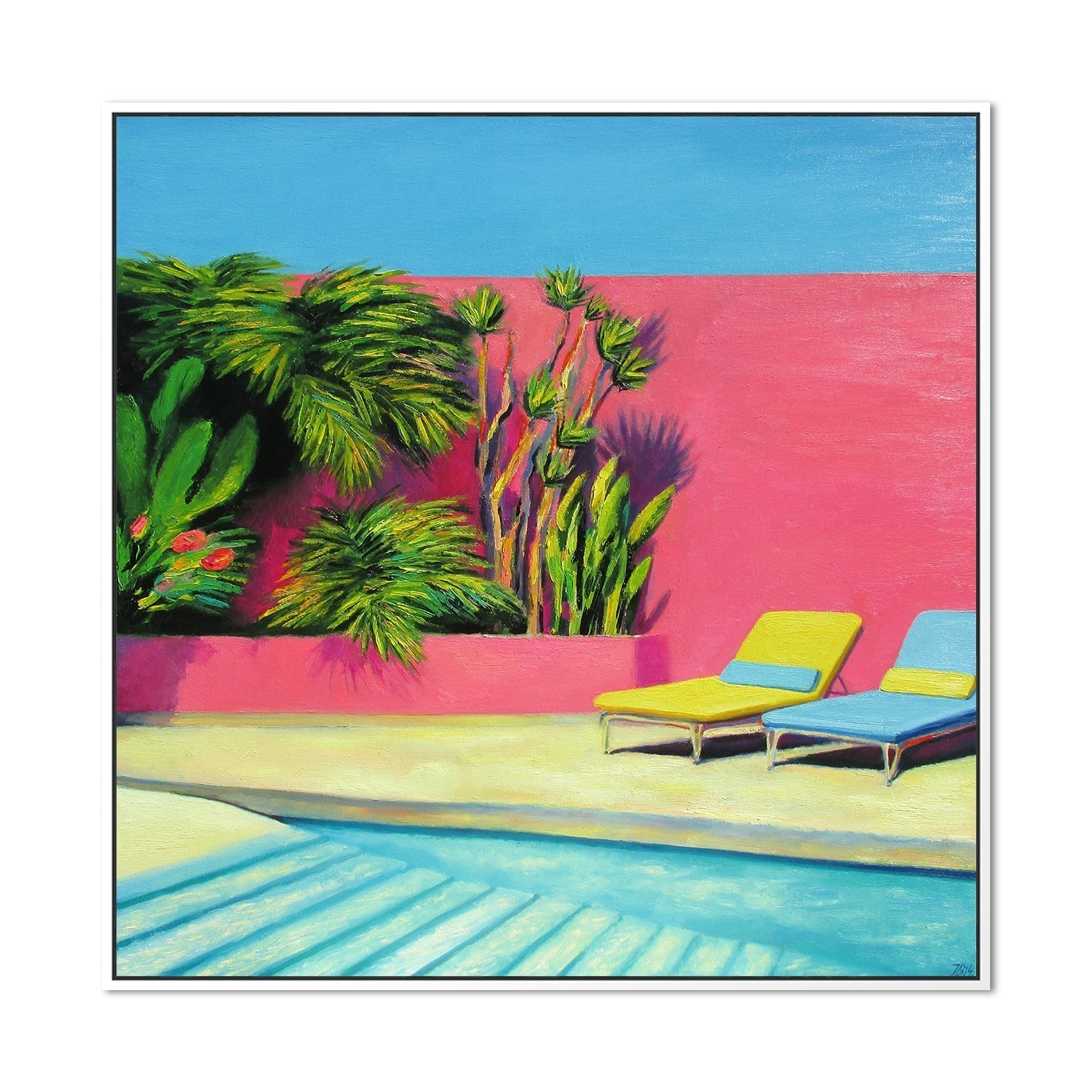 wall-art-print-canvas-poster-framed-12Pm, Pool Side Relaxing-by-Ieva Baklane-Gioia Wall Art