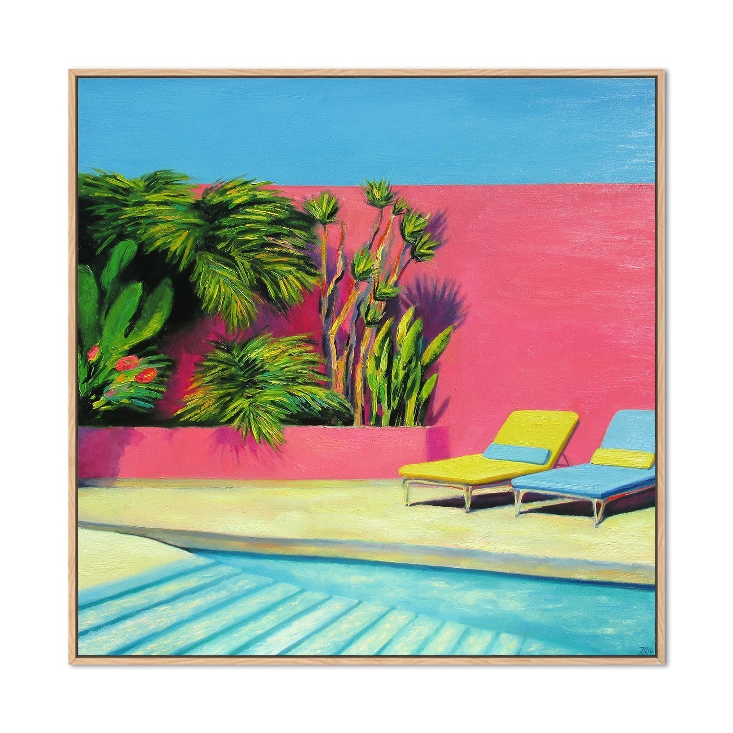 wall-art-print-canvas-poster-framed-12Pm, Pool Side Relaxing-by-Ieva Baklane-Gioia Wall Art